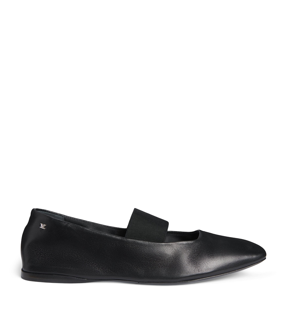 Max Mara Nappa Leather Ballet Flats Black