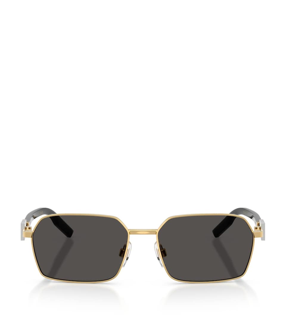 Wire-Frame Rectangular Sunglasses