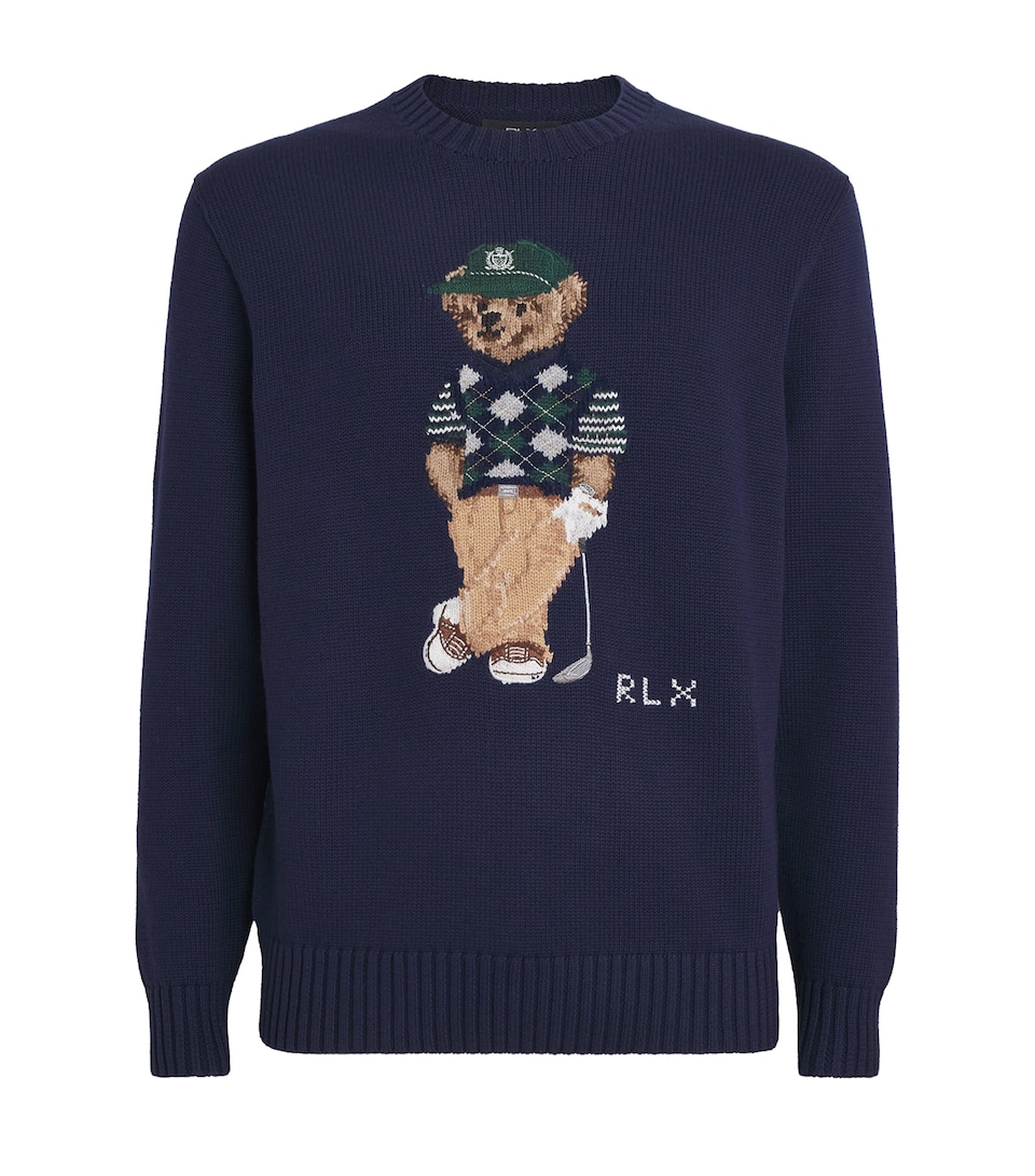 Cotton-Blend Polo Bear Sweater