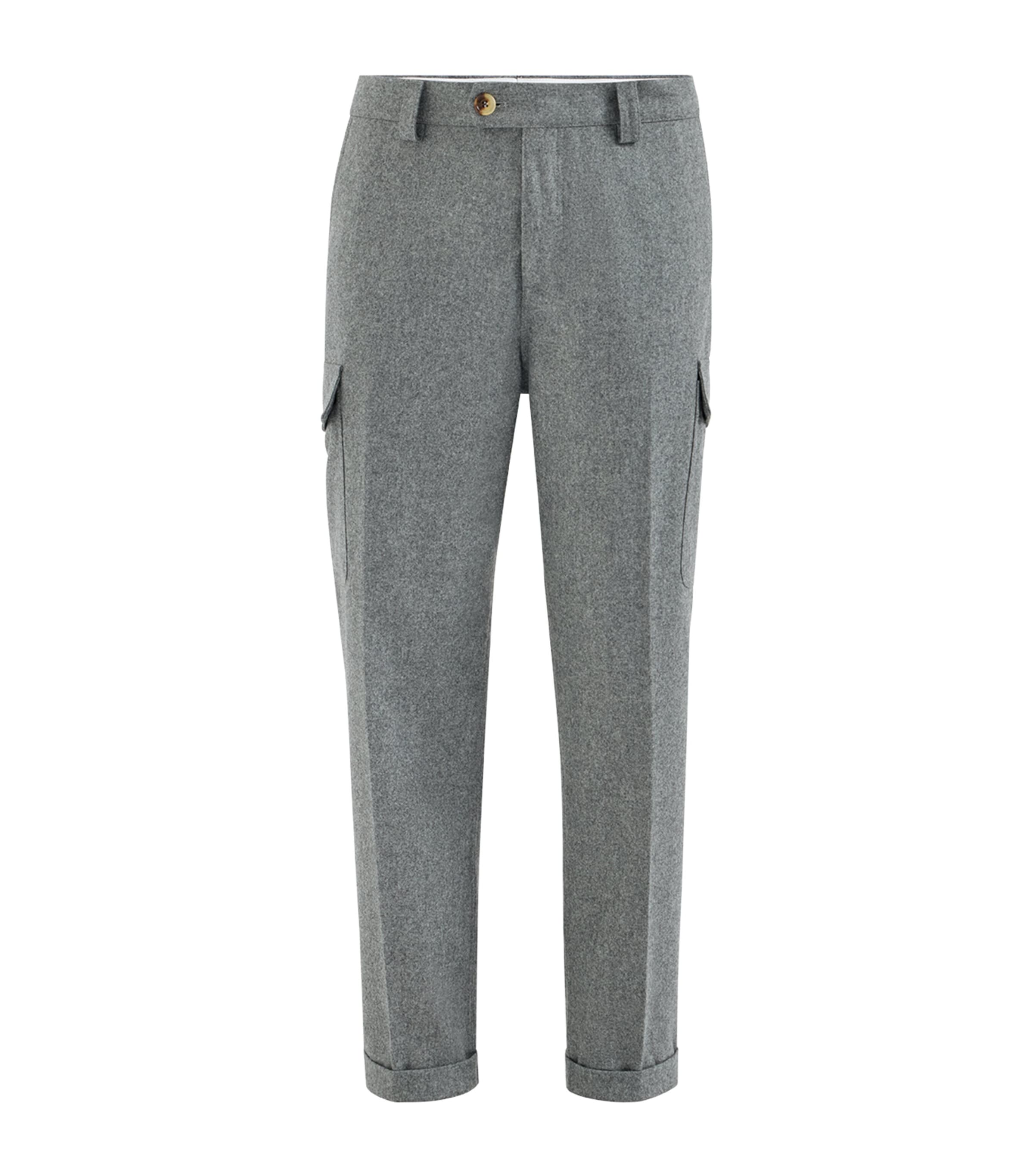 Brunello Cucinelli Mens Virgin Wool Flannel Trousers