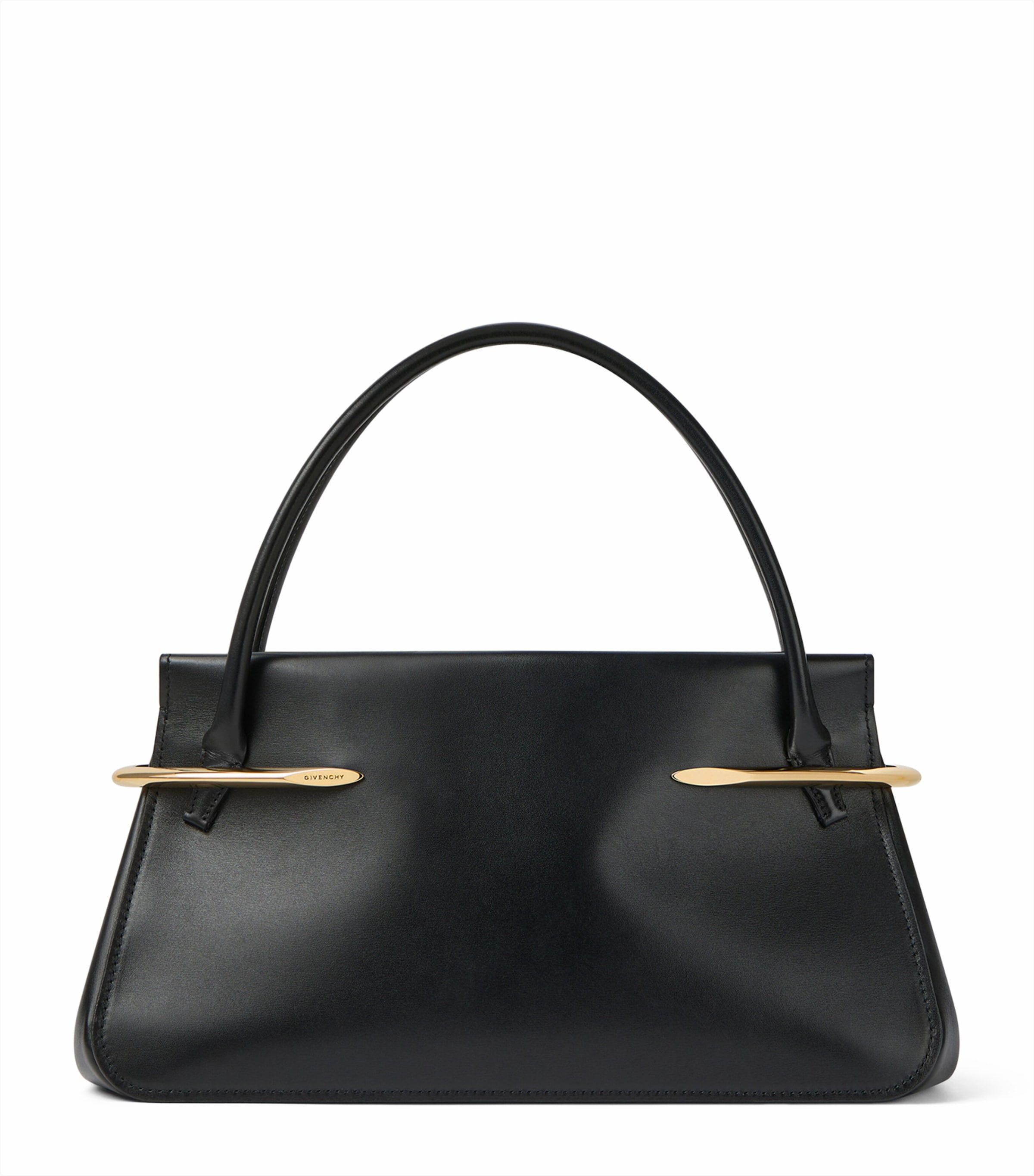 Medium Leather Pinch Top-Handle Bag