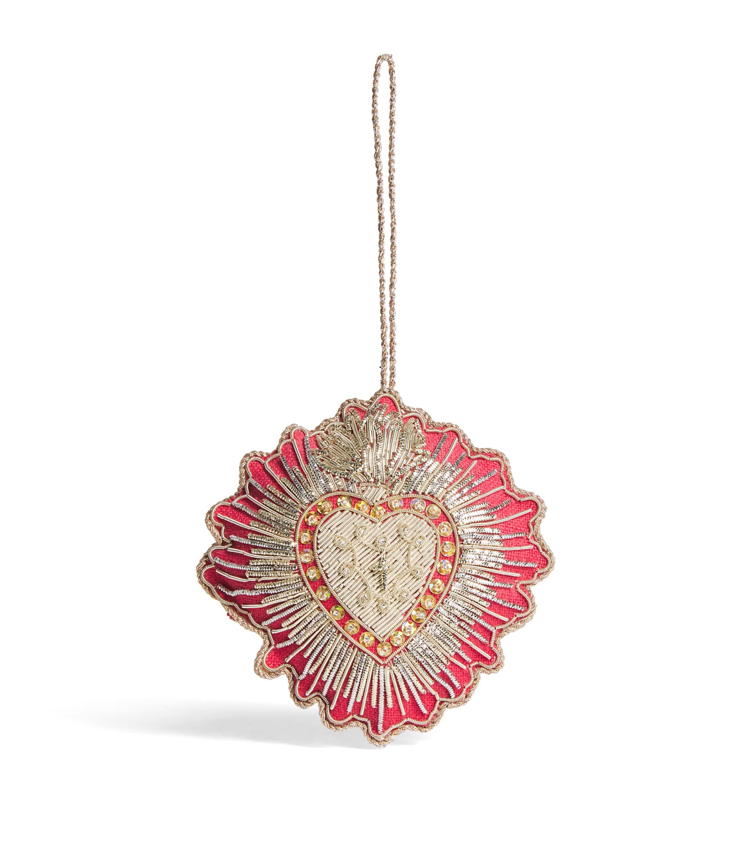 Katie Larmour Flaming Heart Tree Decoration Red