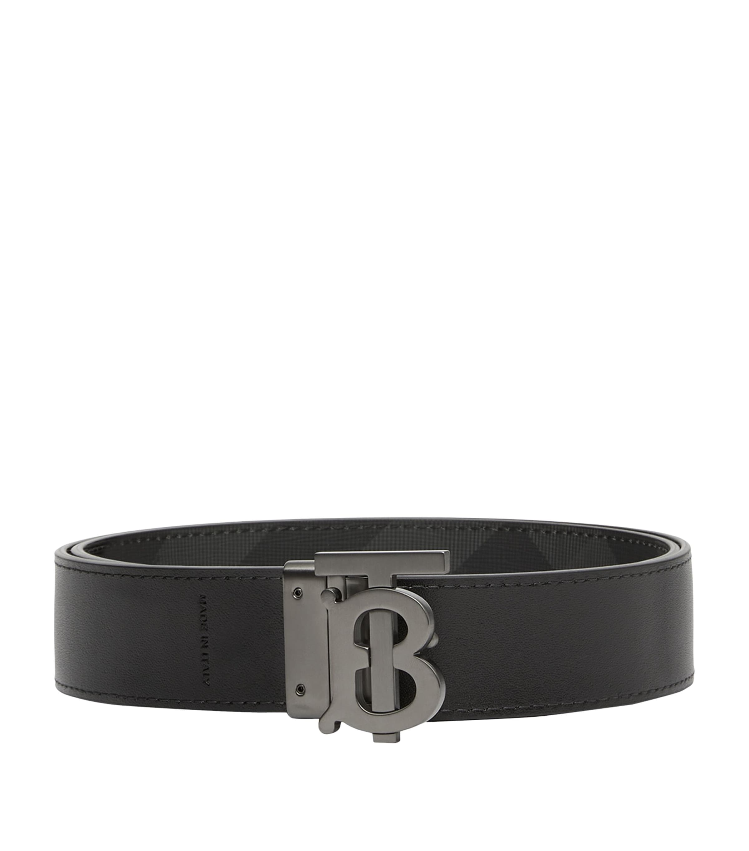 Leather Check Reversible Belt