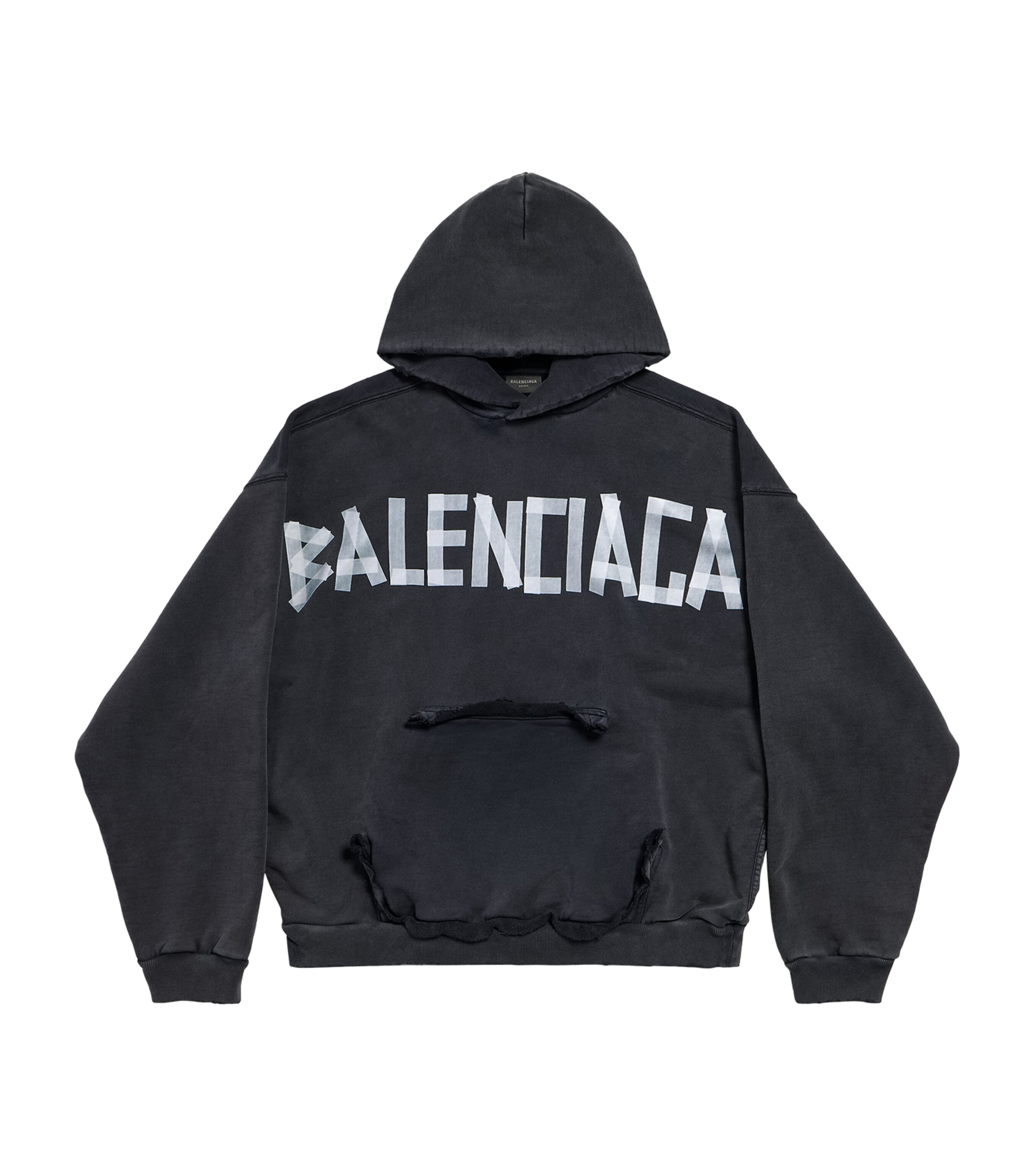 Balenciaga Human Being Appliqué Shifted Zip-Up Hoodie