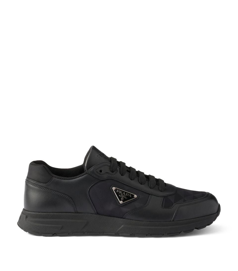Re-Nylon and Leather Prax 2.0 Low-Top Sneakers