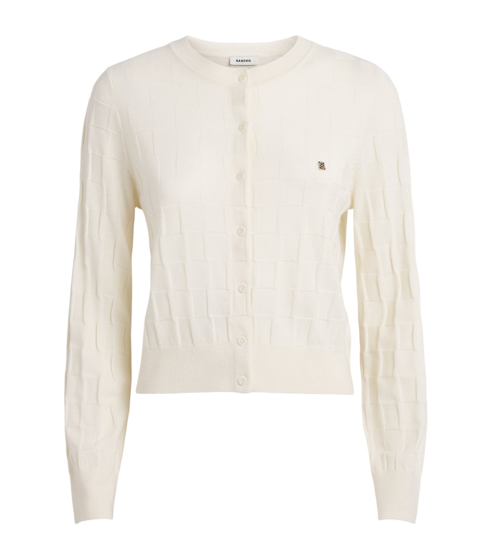 Sandro Paris Womens Wool Cardigan Ecru