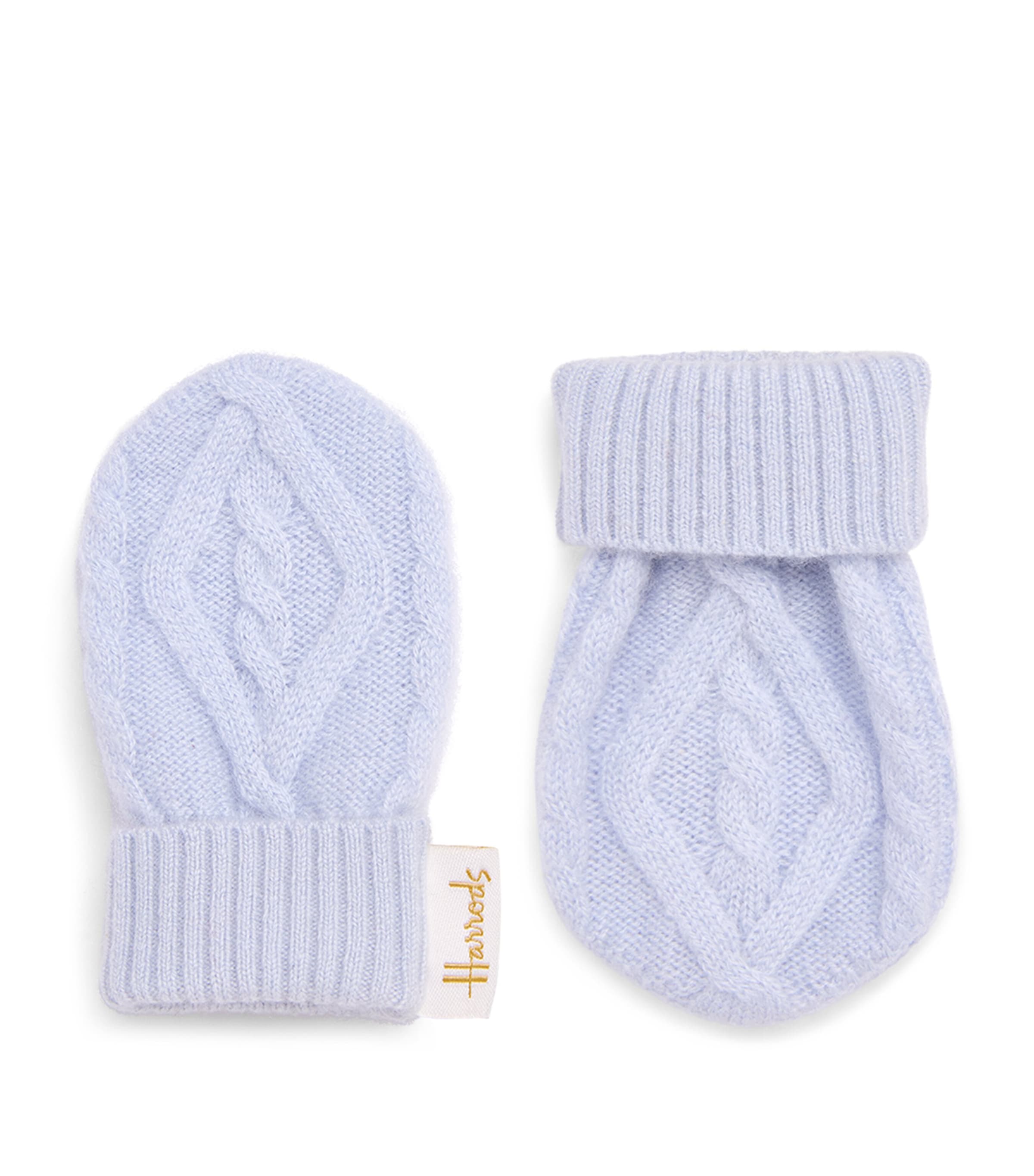Harrods Cashmere Mittens (0-18 Months) Blue