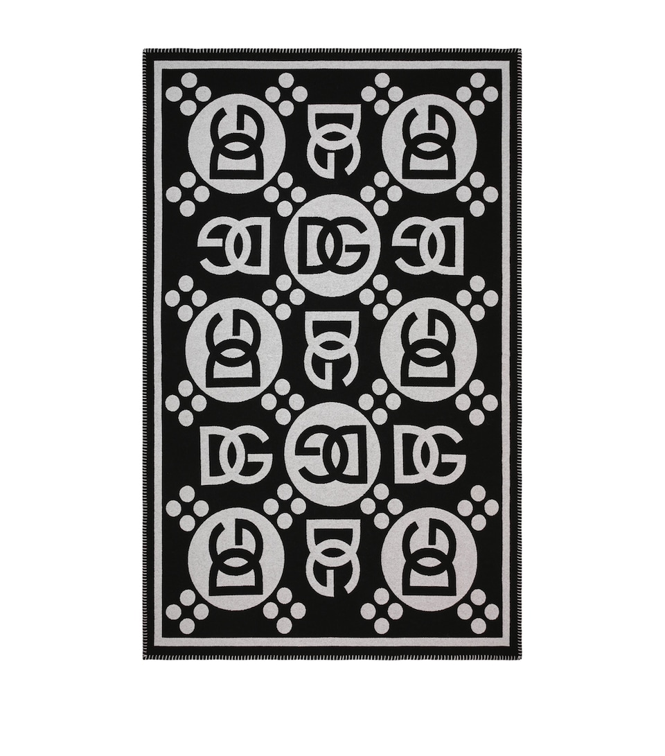 Wool Logo Jacquard Throw (140cm x 180cm)