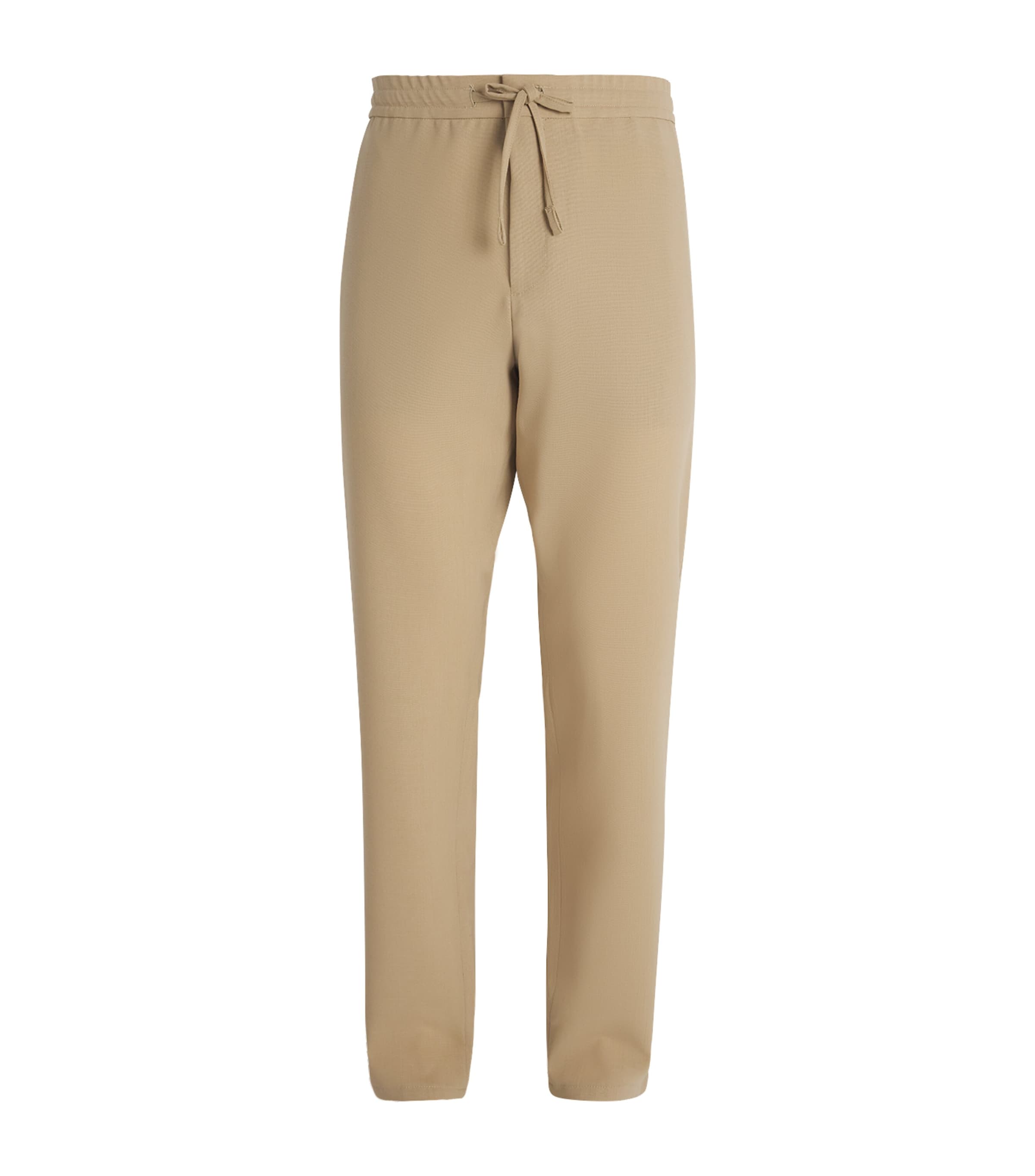 Wool Drawstring Straight-Fit Trousers