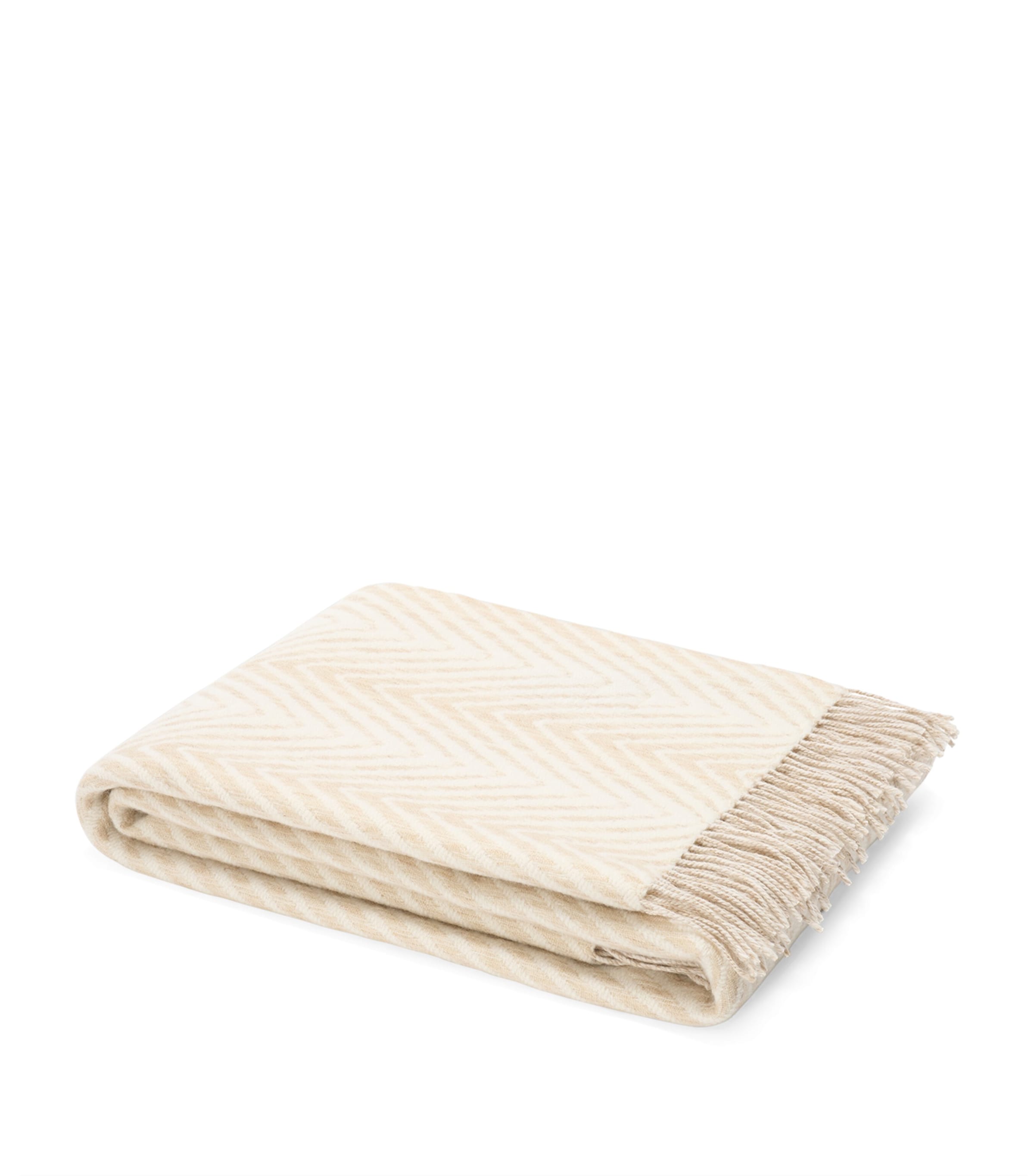 Missoni Wool-Cashmere Ziggy Throw Blanket (130cm x 190cm) White