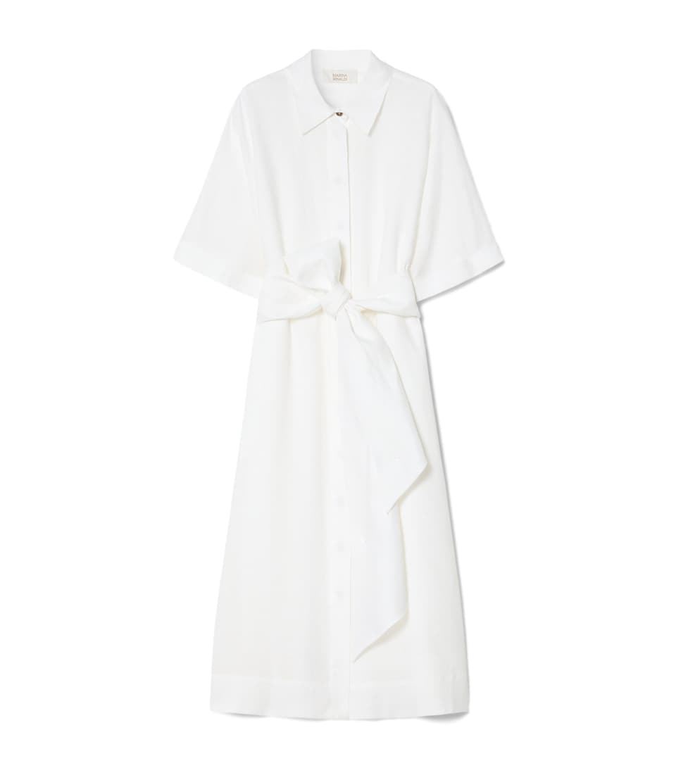 Linen Midi Shirt Dress