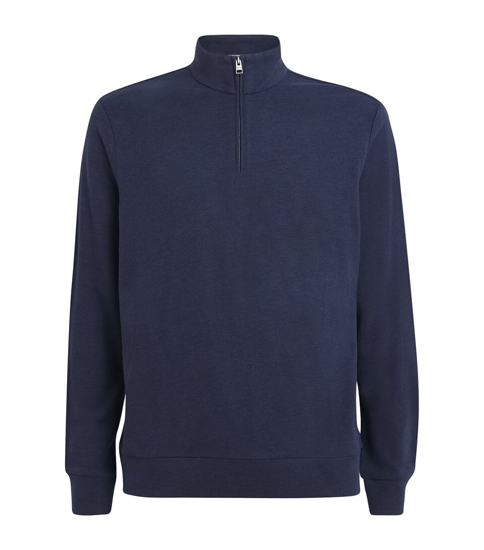 Cotton-Blend Quarter-Zip Sweater