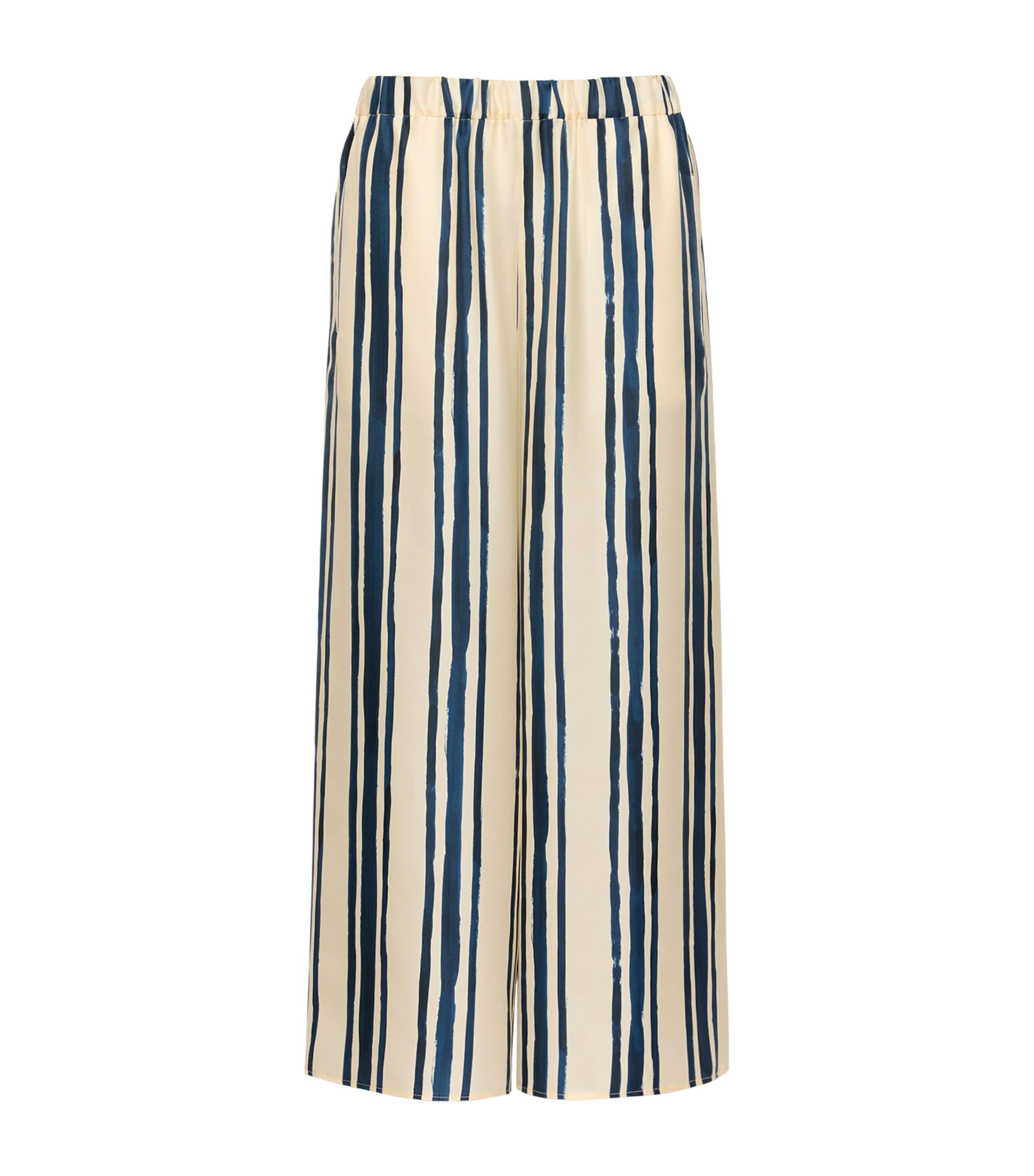 Weekend Max Mara Womens Silk Wide-Leg Trousers Navy