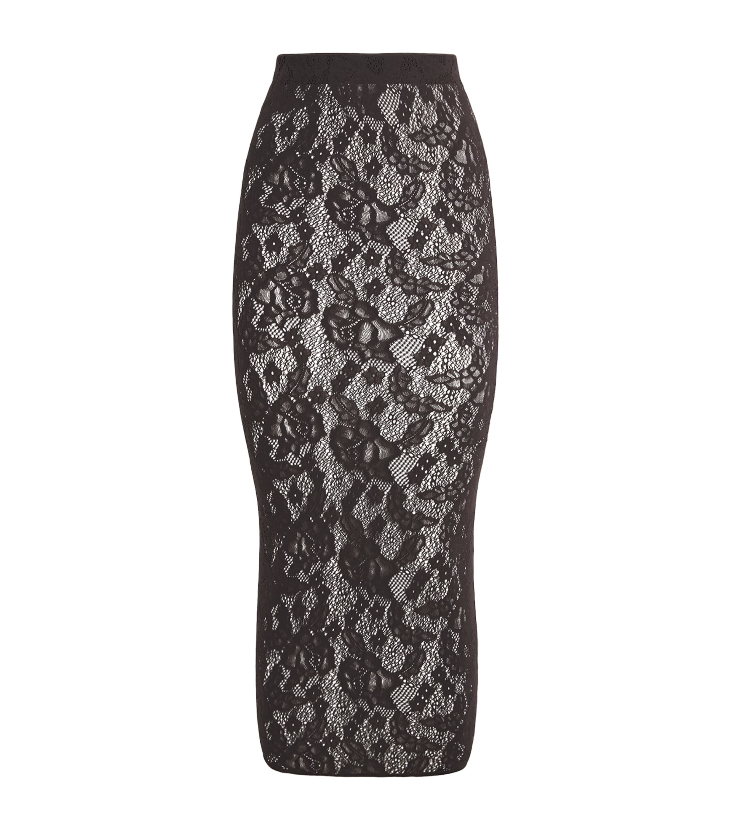 Wolford Womens Infinite Rose Net Skirt Dark Wood