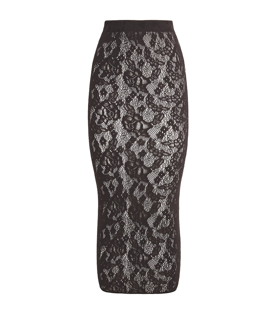 Wolford Womens Infinite Rose Net Skirt Dark Wood