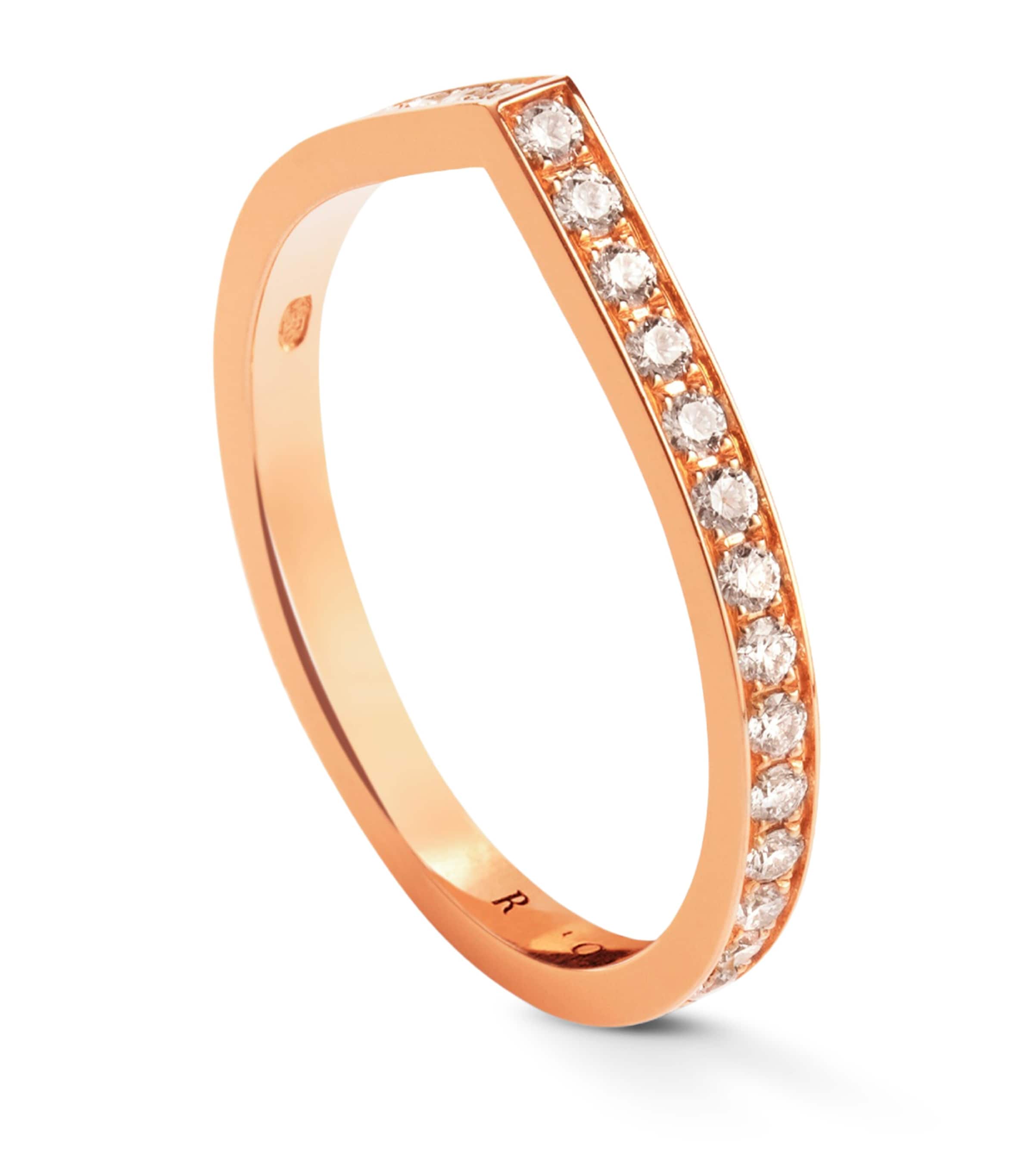Repossi Rose Gold and Diamond Antifer Ring Pink Gold