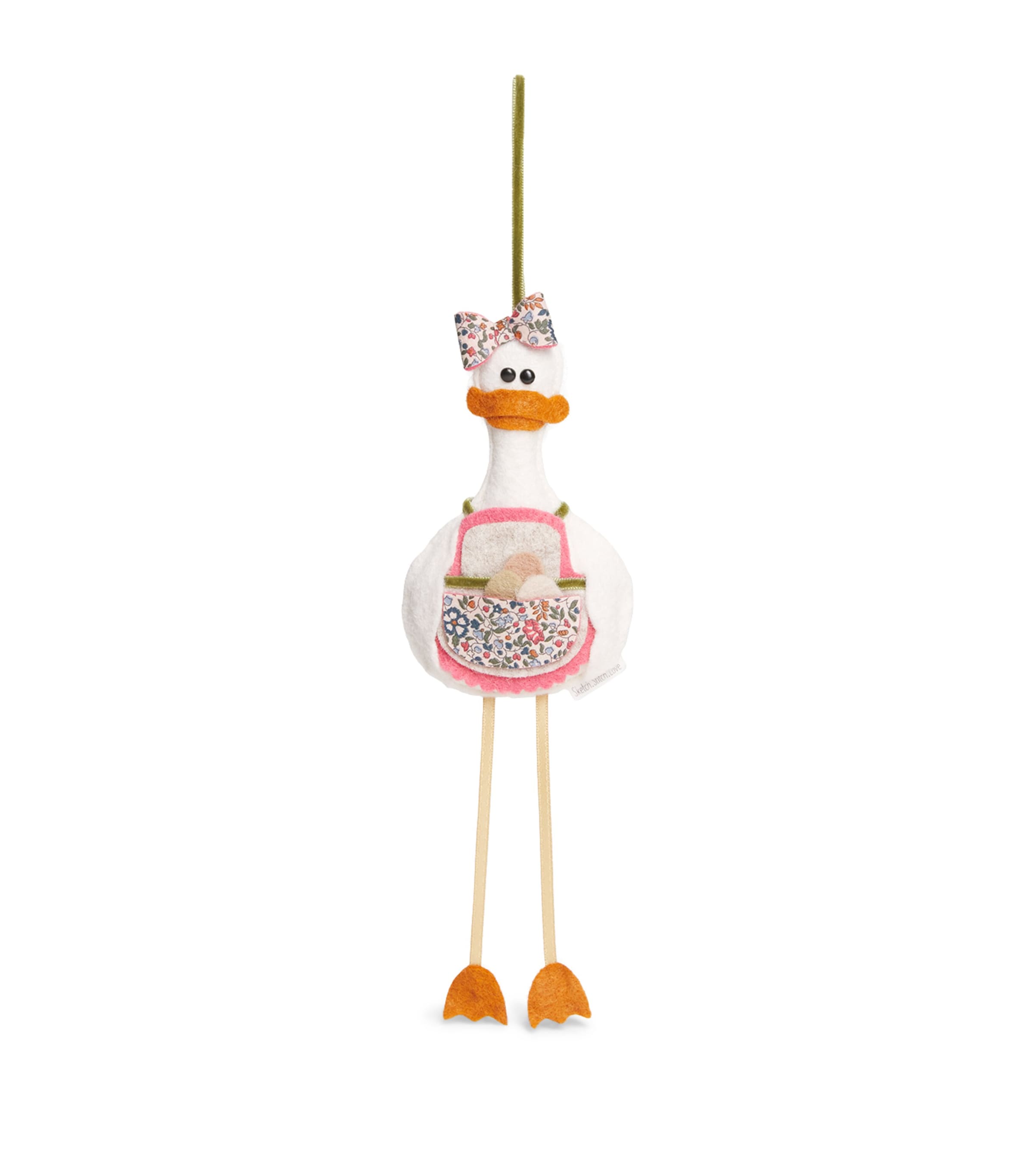 SKETCH.STITCH.LOVE Felt Duck Tree Decoration Cream/multi