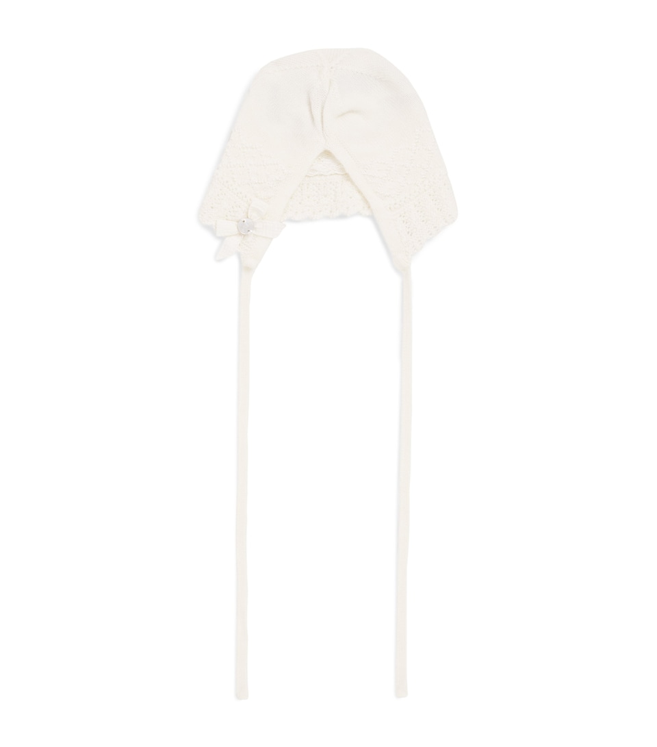 Paz Rodriguez Cotton Knit Bonnet (0-18 Months) Cream/cream