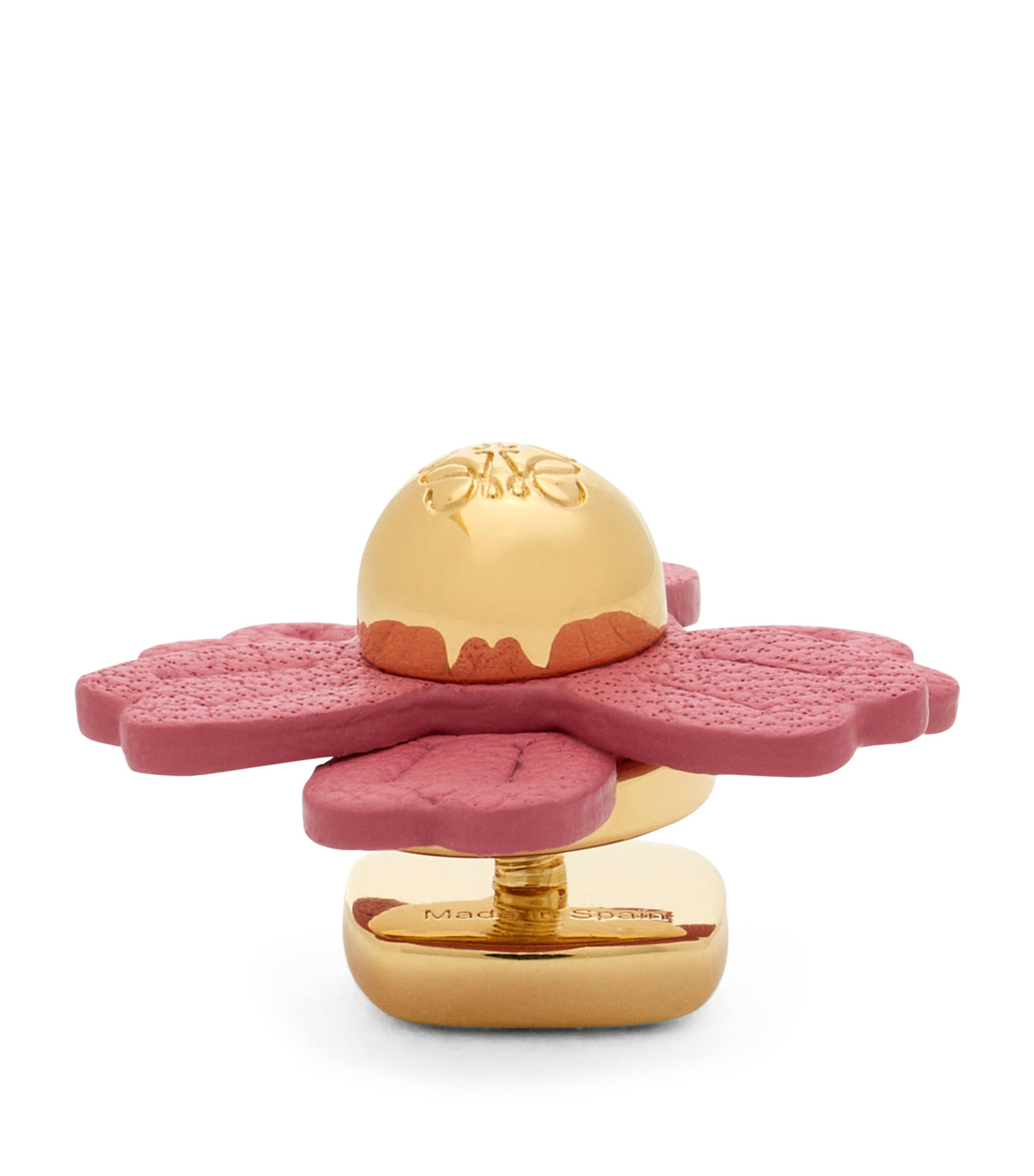 LOEWE x Paula's Ibiza Leather-Trim Flower Pin Pink