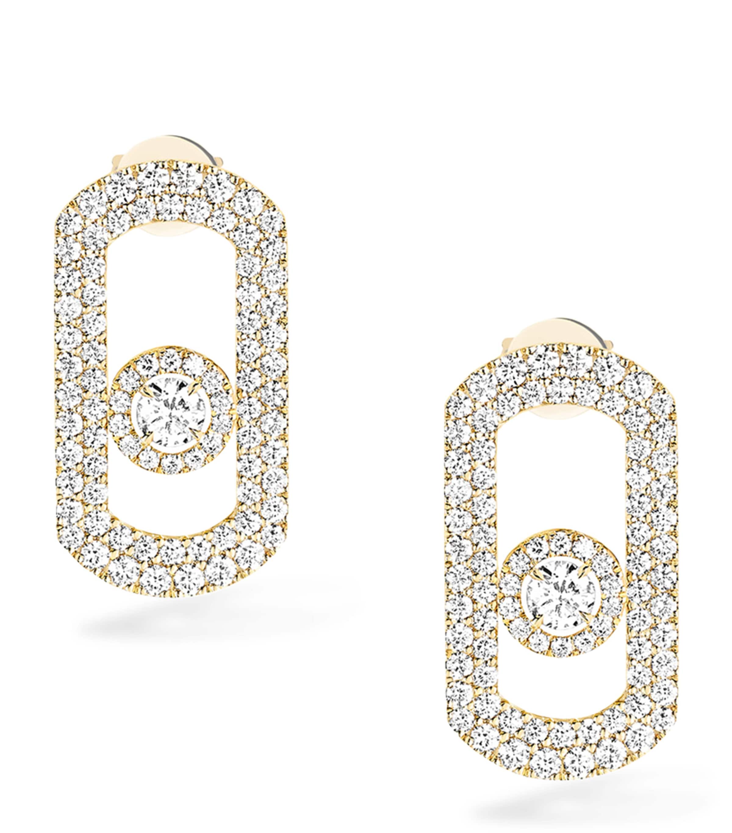 Yellow Gold and Diamond So Move Pavé Earrings