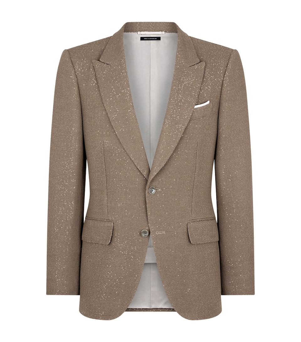 Virgin Wool-Blend Sequinned Blazer