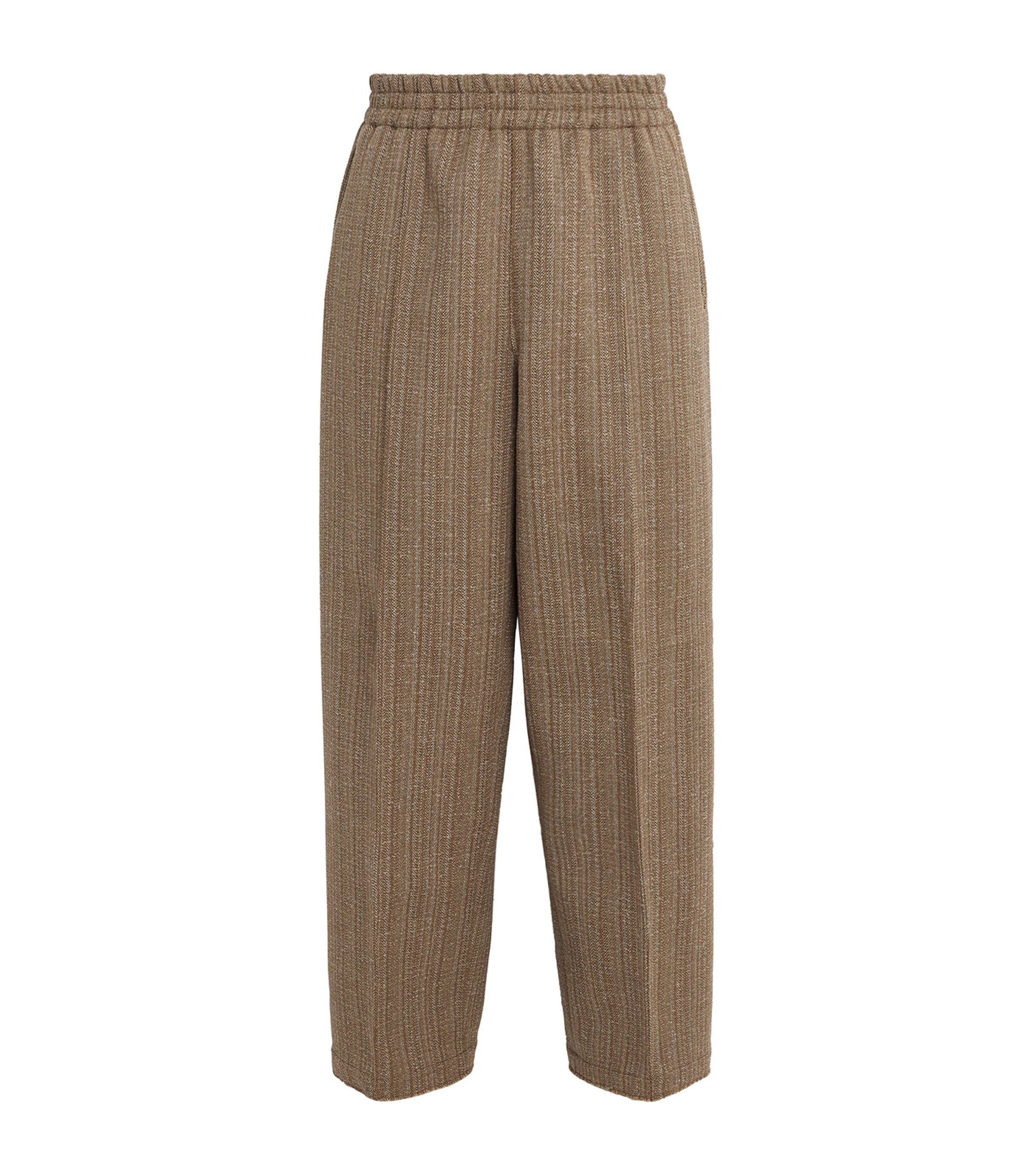 Wool-Blend Elasticated Wide-Leg Trousers
