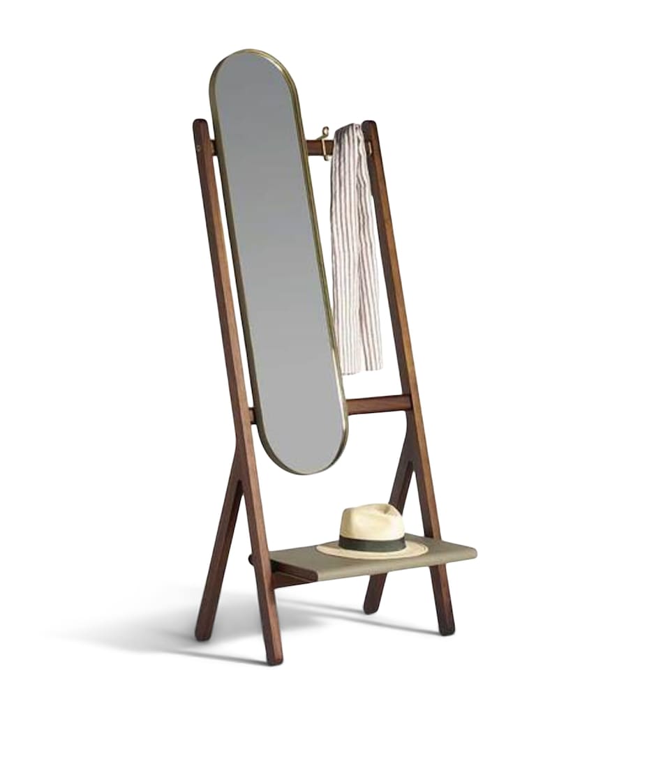 Poltrona Frau Ren Standing Mirror With Hangers Ple Sc/il Panna