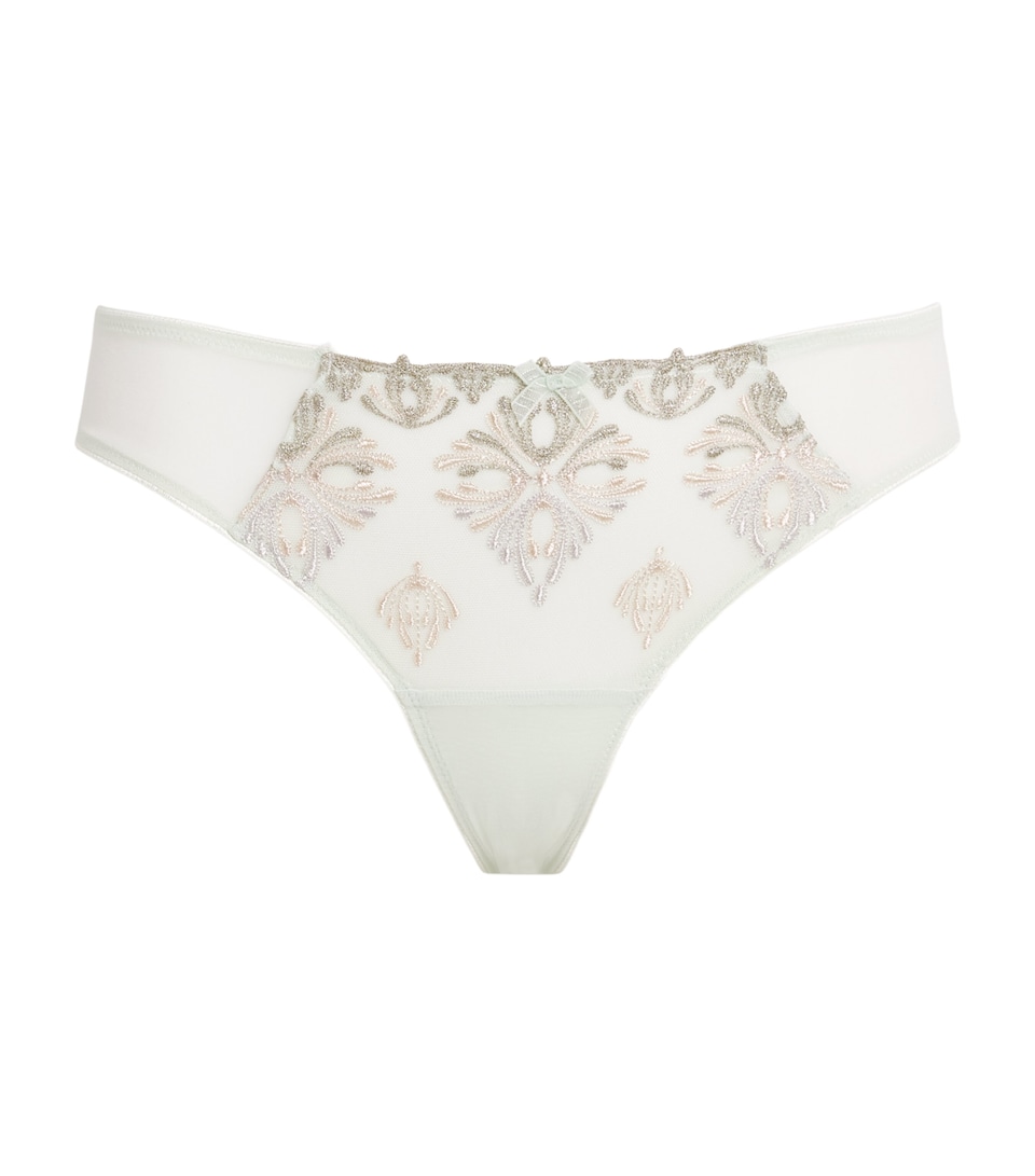 Chantelle Womens Lace Champs Elysées Tanga Briefs Powder Green
