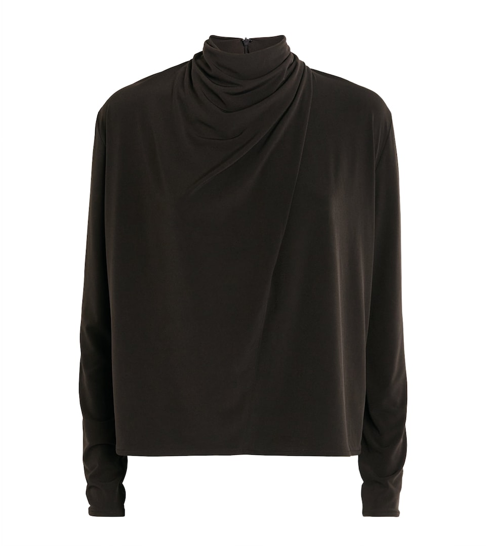 Vince Womens Draped Cowl-Neck Top Smoked Truffle
