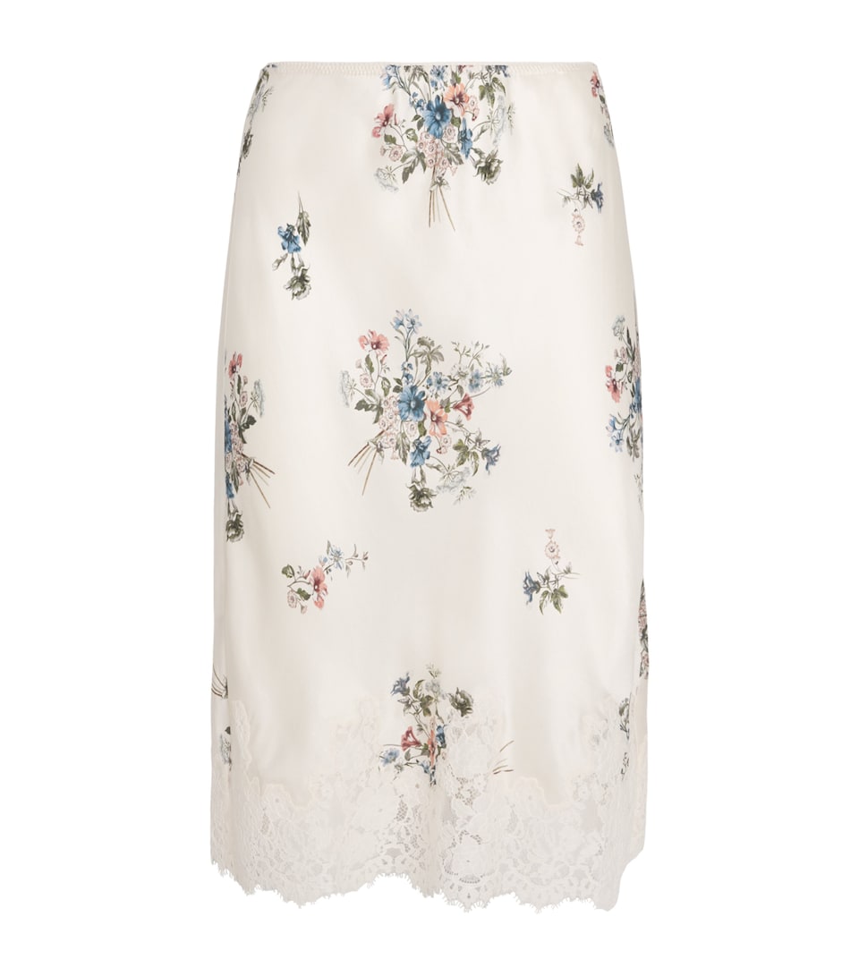 Silk Floral Elowette Midi Skirt