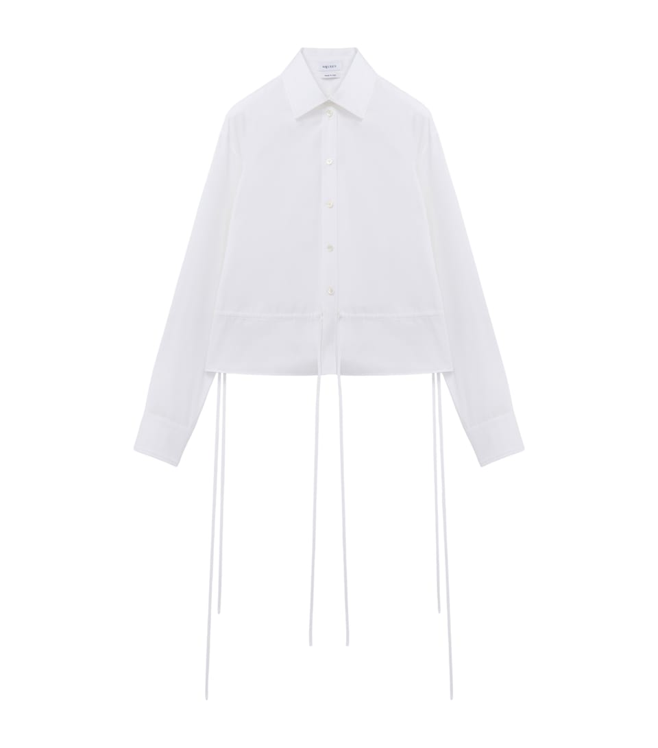 McQueen Womens Cotton Drawstring-Waist Shirt