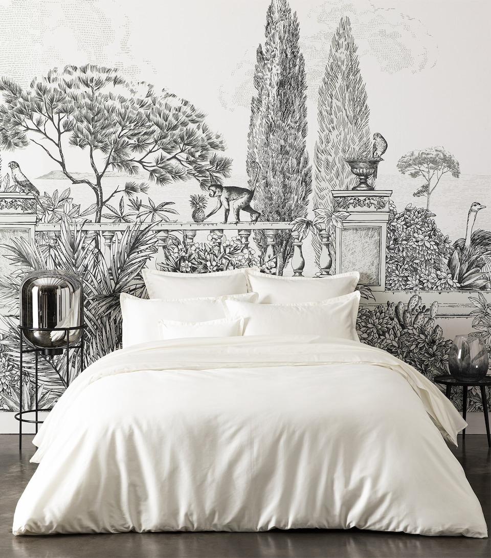 Alexandre Turpault Cotton Teophile King Duvet Cover (160cm x 200cm) Ecru