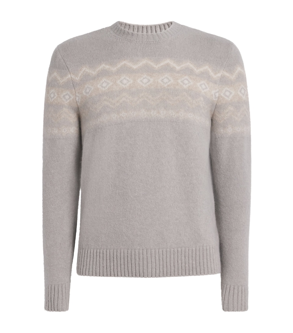 Cashmere-Blend Jacquard Sweater