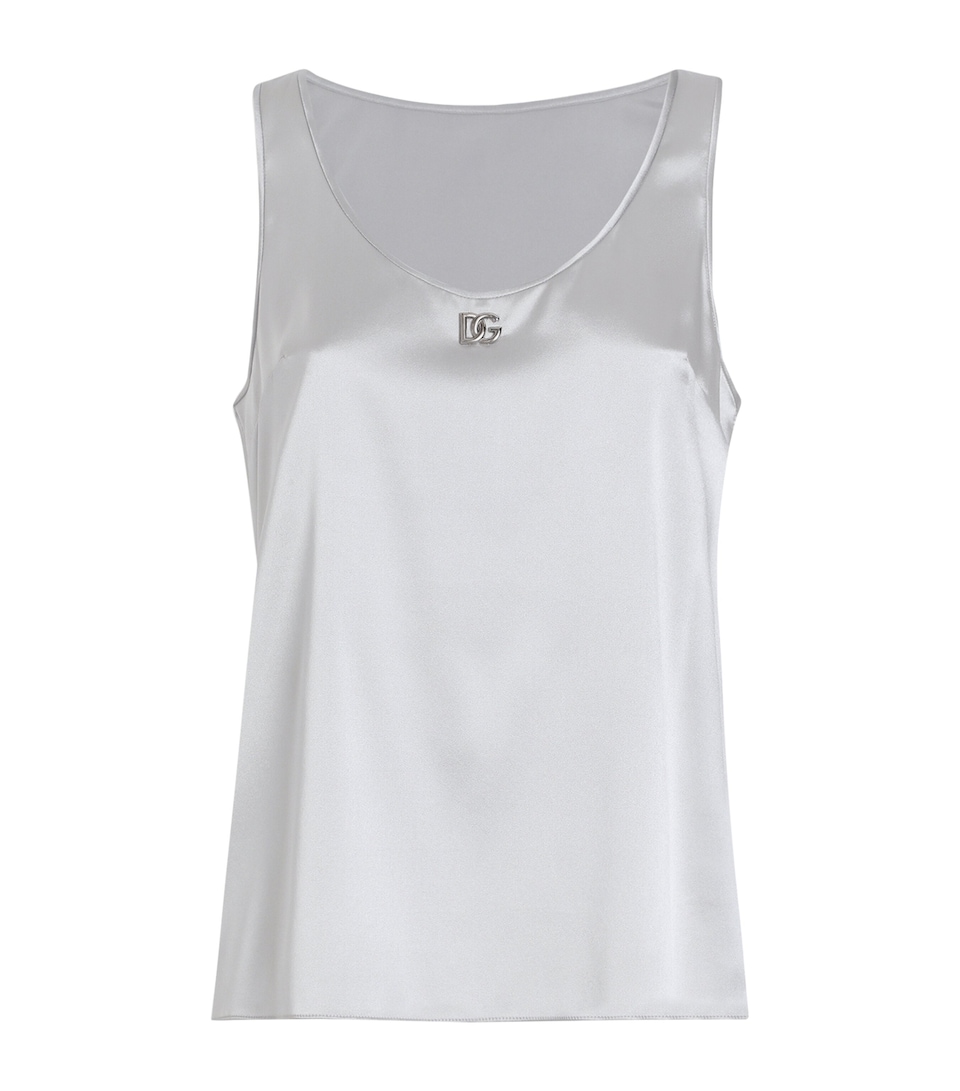 Silk Satin Logo Tank Top