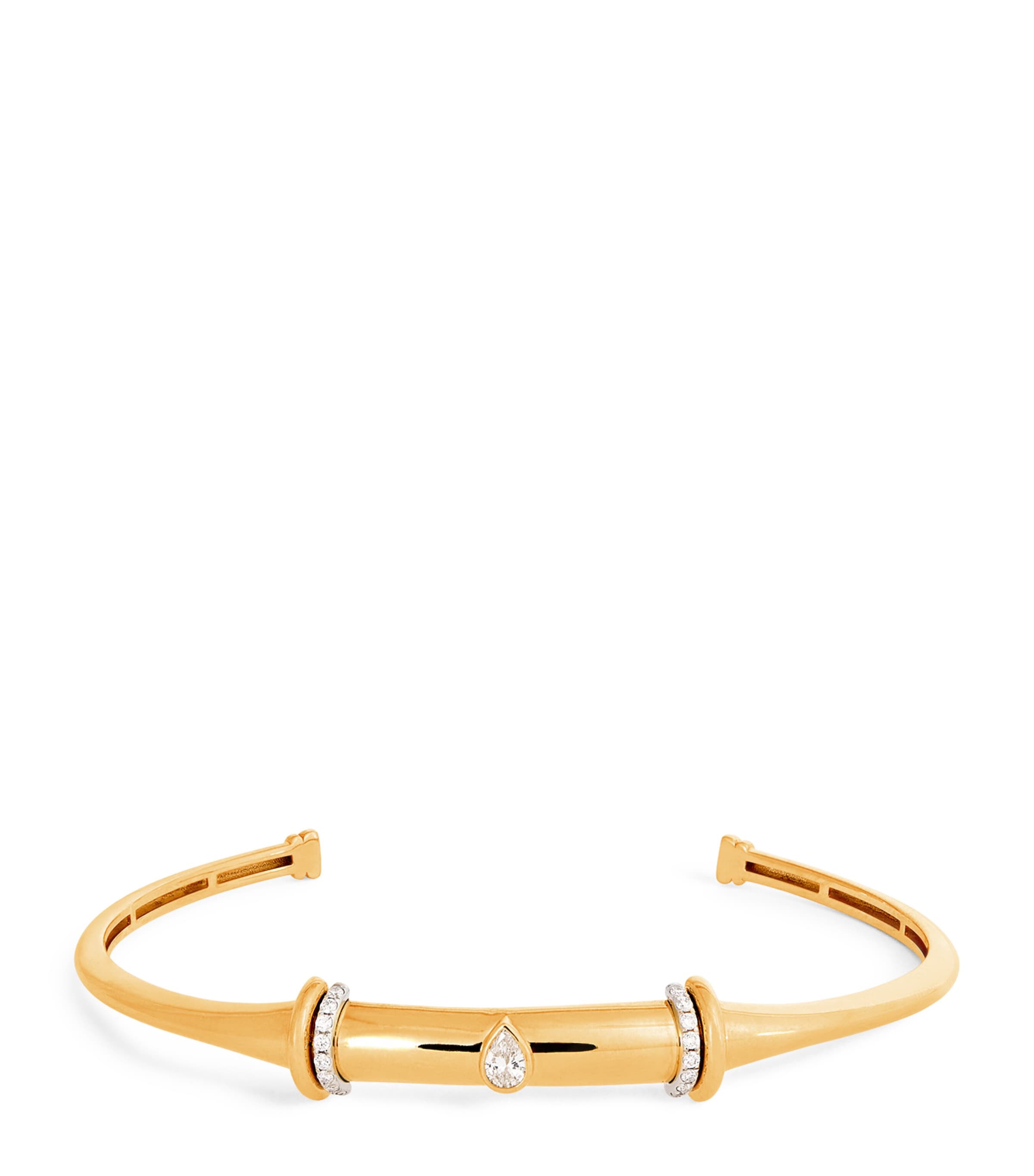 Yellow Gold and Diamond Lot N*91 Warrior Bangle