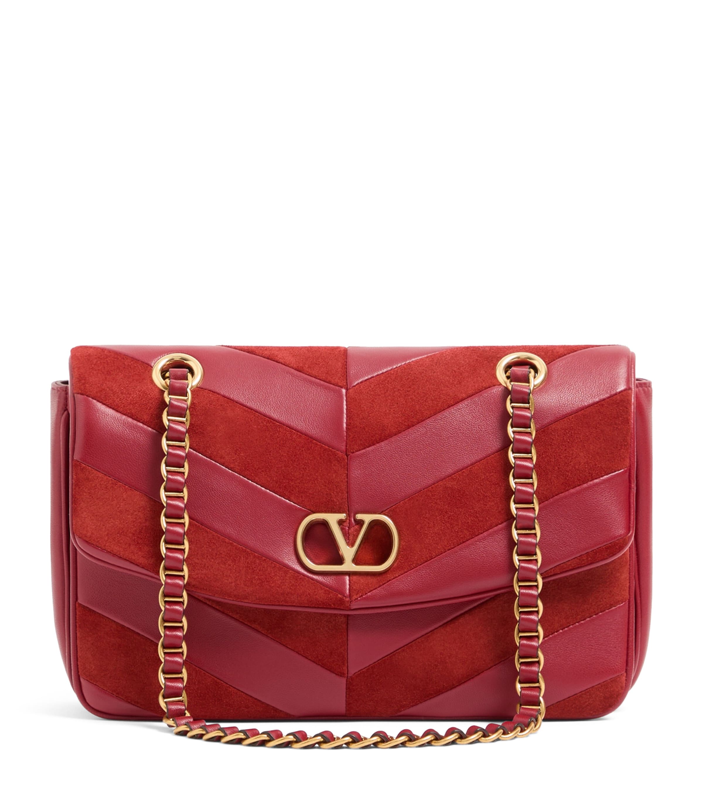 Valentino Garavani Lambskin Chevron Djuna Shoulder Bag Aqs