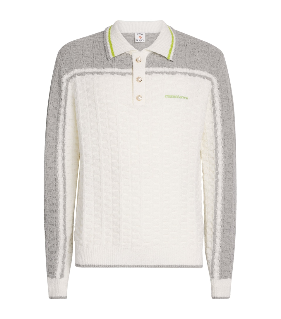 Cotton-Blend Bouclé Polo Shirt