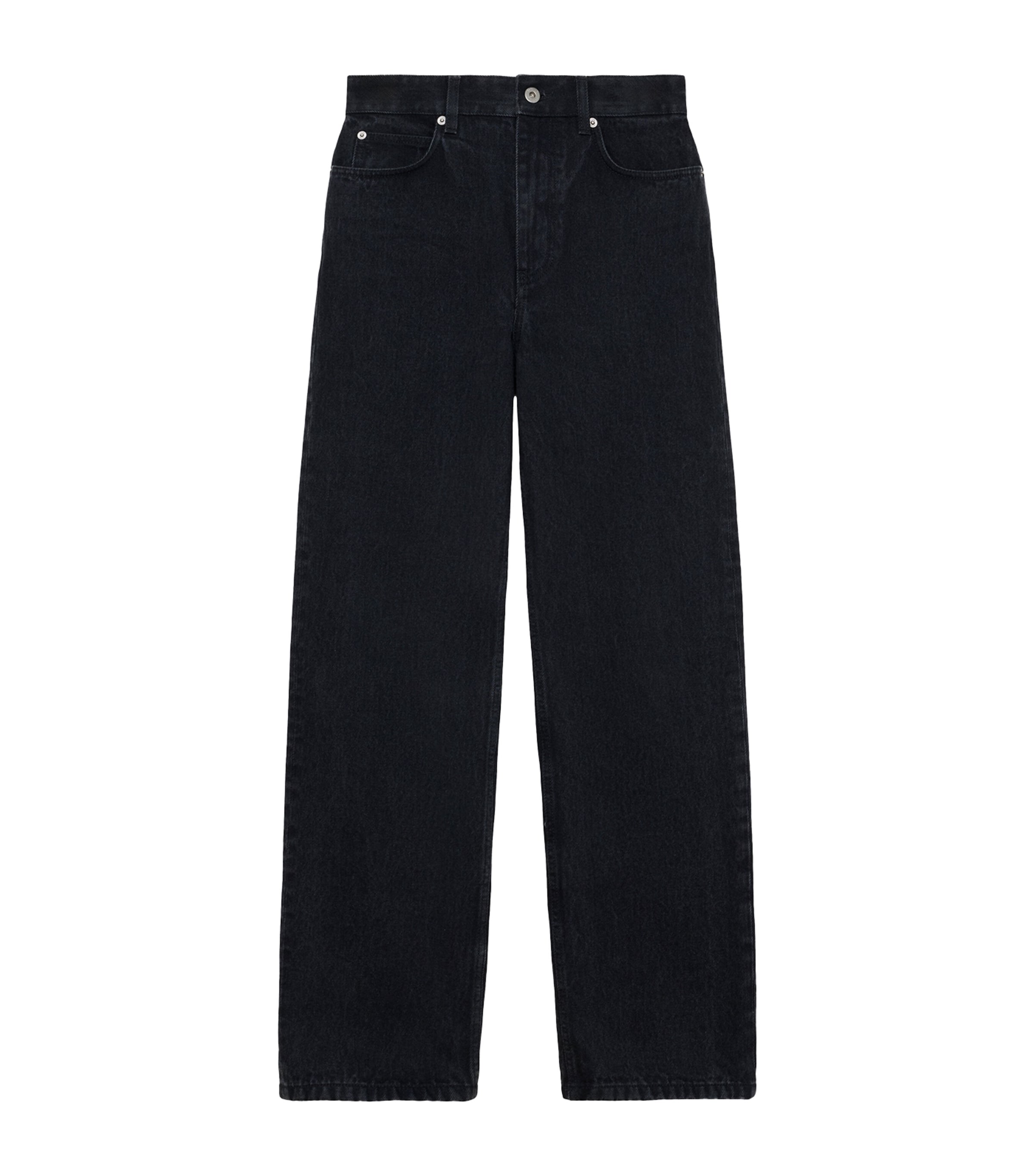 LOEWE Womens Embroidered-Anagram Straight Jeans Black