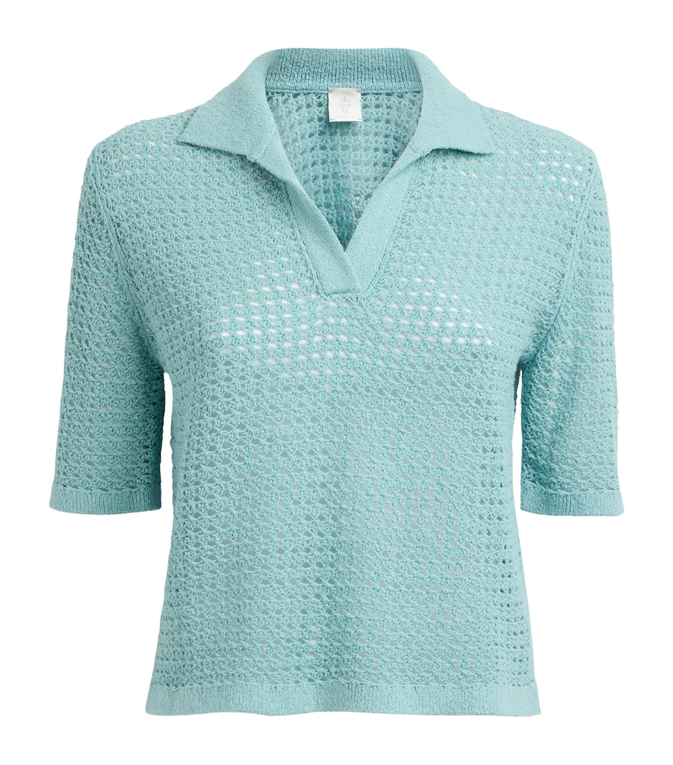 Eleventy Womens Silk Knitted Polo Shirt Giada