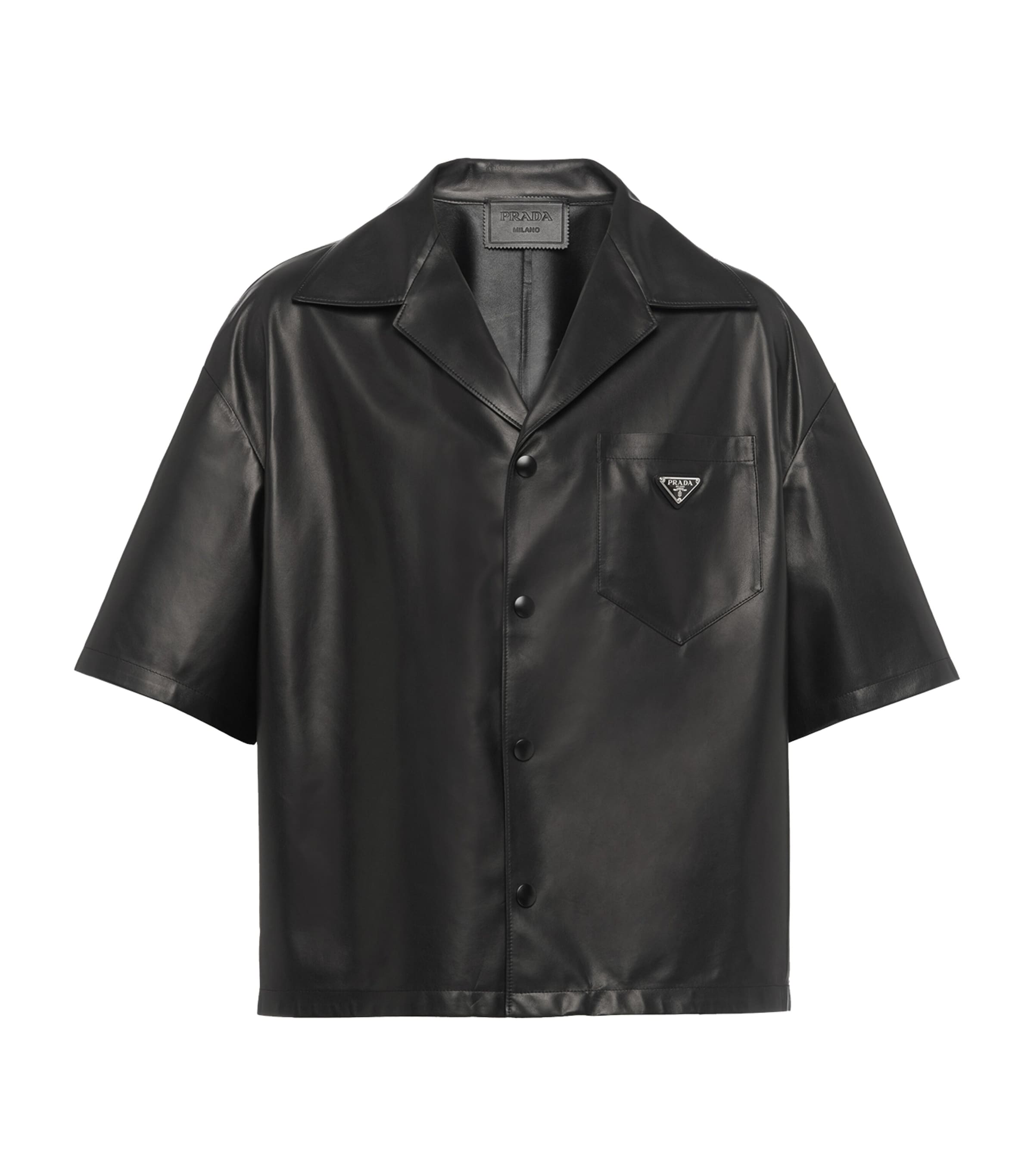 Prada Mens Leather Bowling Shirt