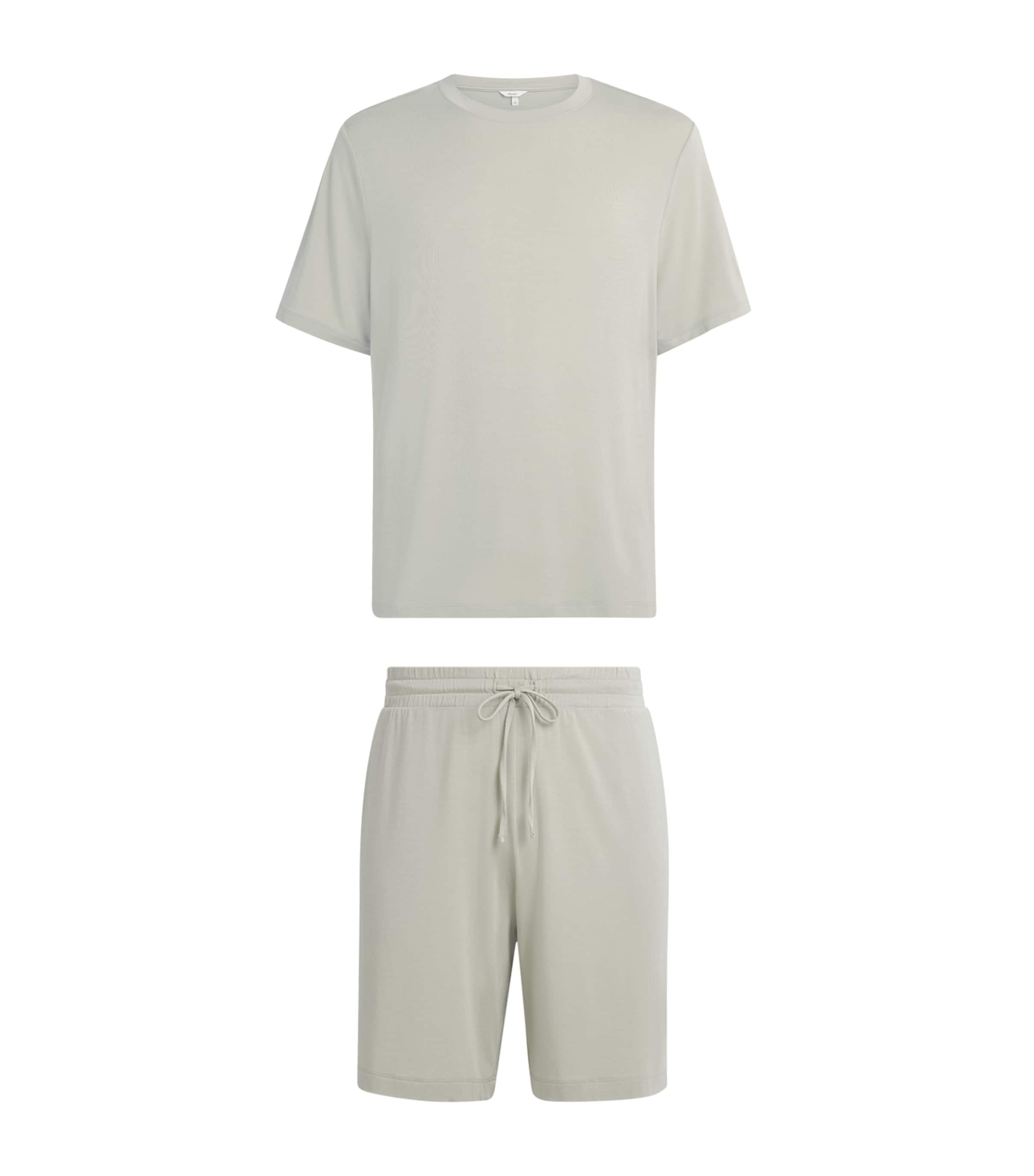 Eberjey Mens Modal Henry Short Pyjama Set Sandstone