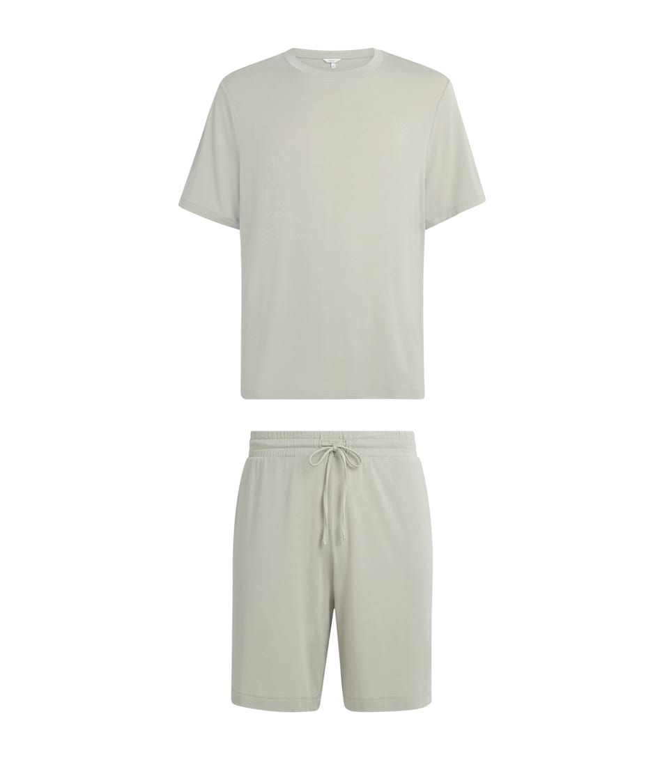Eberjey Mens Modal Henry Short Pyjama Set Sandstone