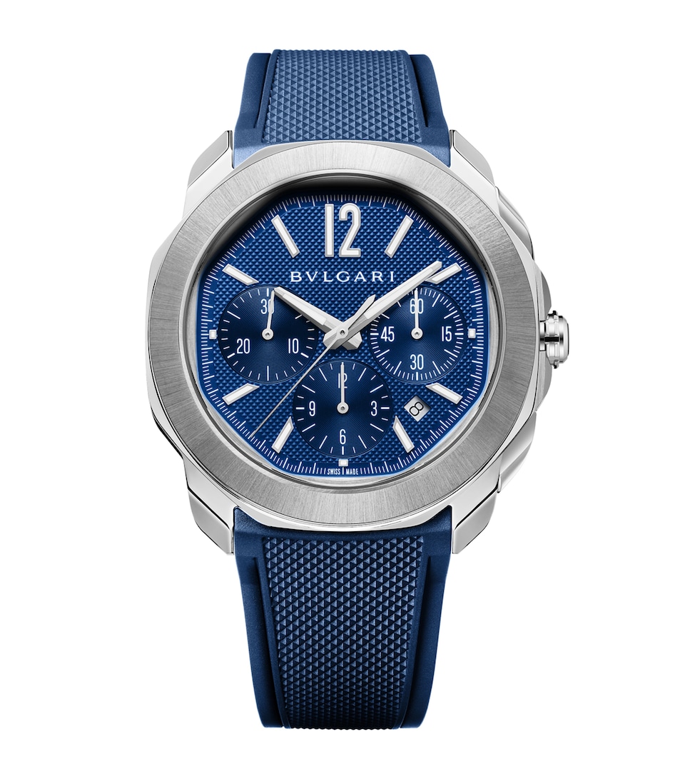 Bvlgari Stainless Steel Octo Roma Watch 42mm Blue