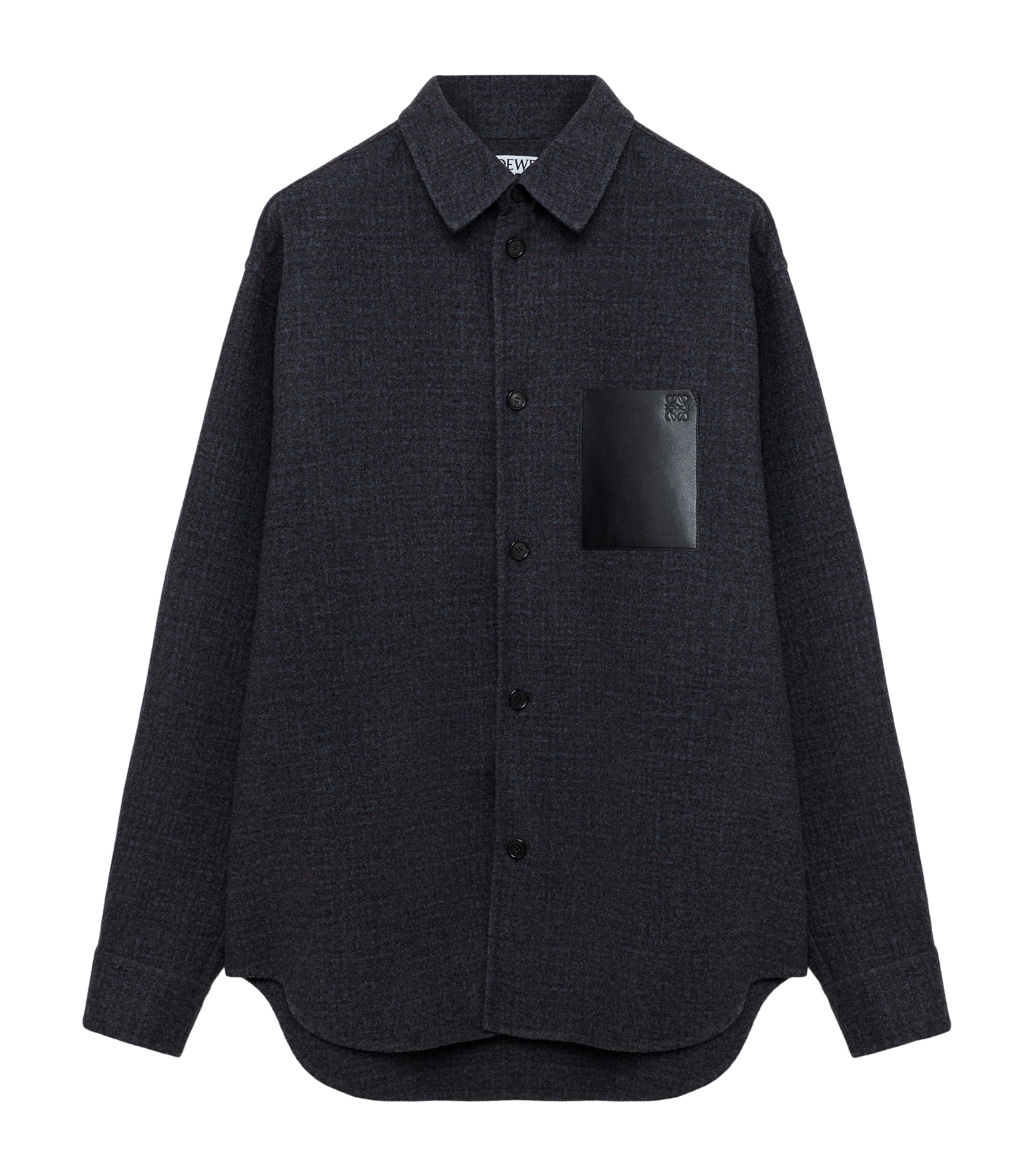 LOEWE Mens Pocket Anagram Overshirt Dark Navy Blue