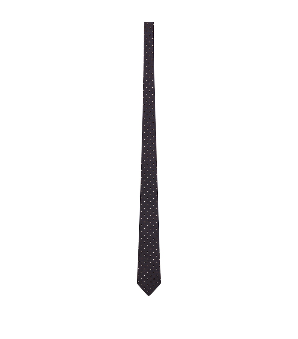 Saint Laurent Silk Polka-Dot Tie
