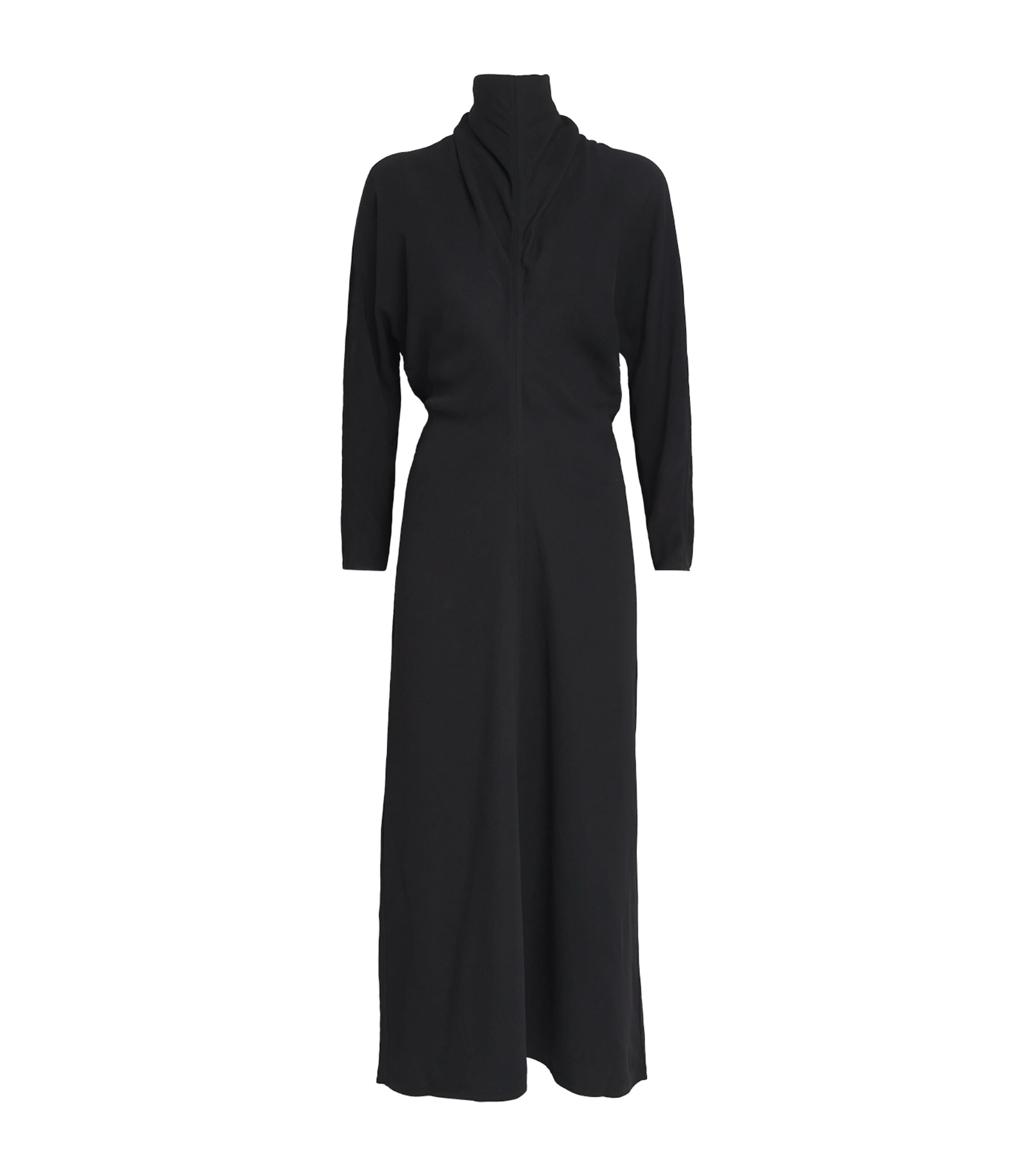 Toteme Womens Slouch-Waist Midi Dress Black