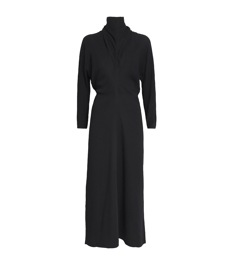 Toteme Womens Slouch-Waist Midi Dress Black