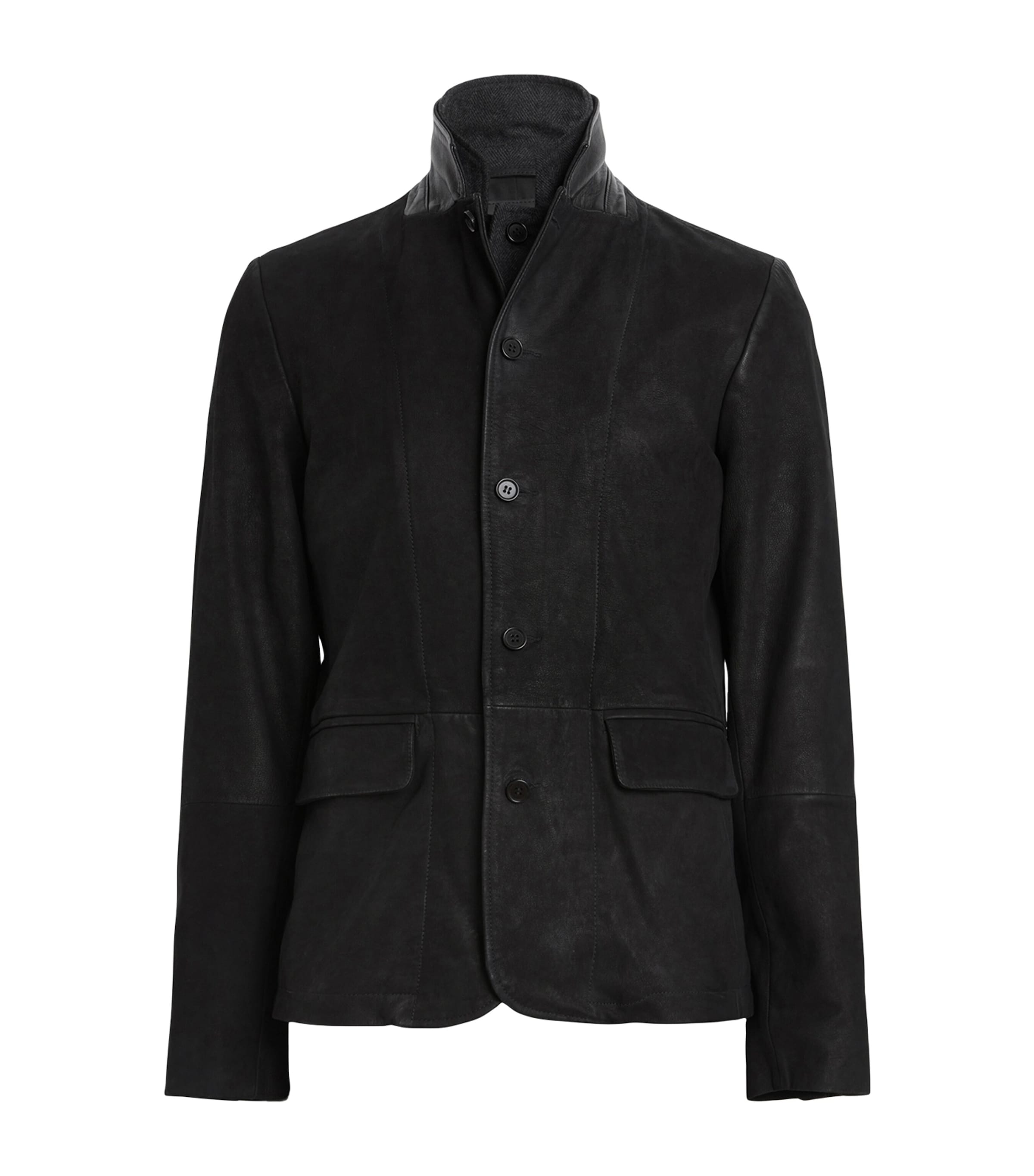 AllSaints Mens Suede Survey Blazer Black