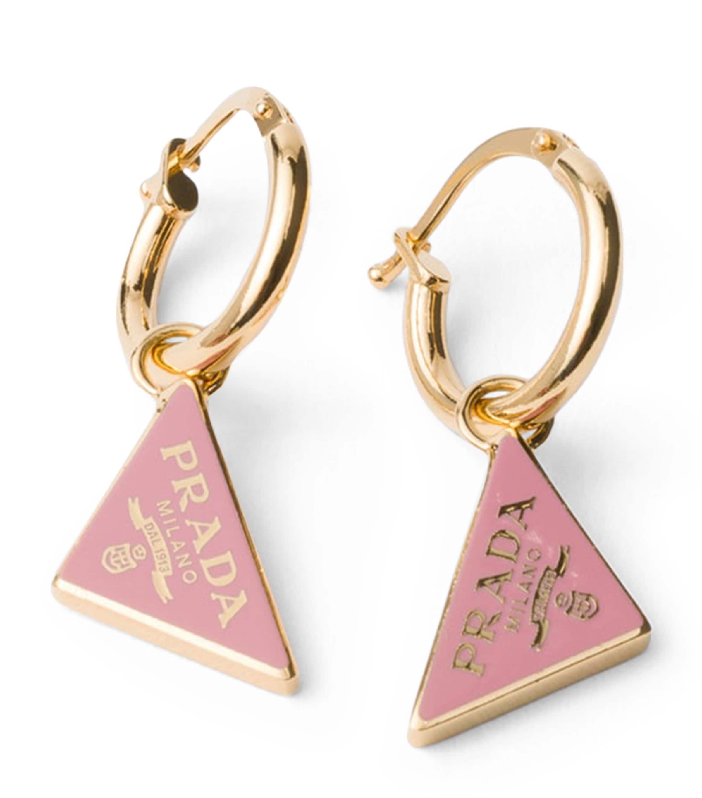 Prada Triangle Drop Earrings