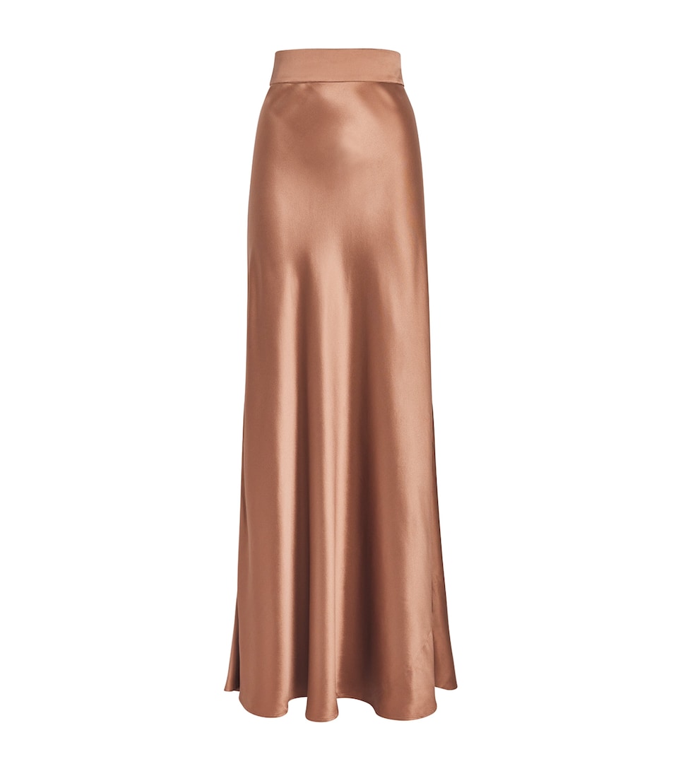 L'Agence Womens Silk Ryker Maxi Skirt Portabella